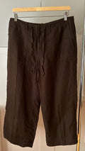 Y2K Brown Linen Capris | size 31"