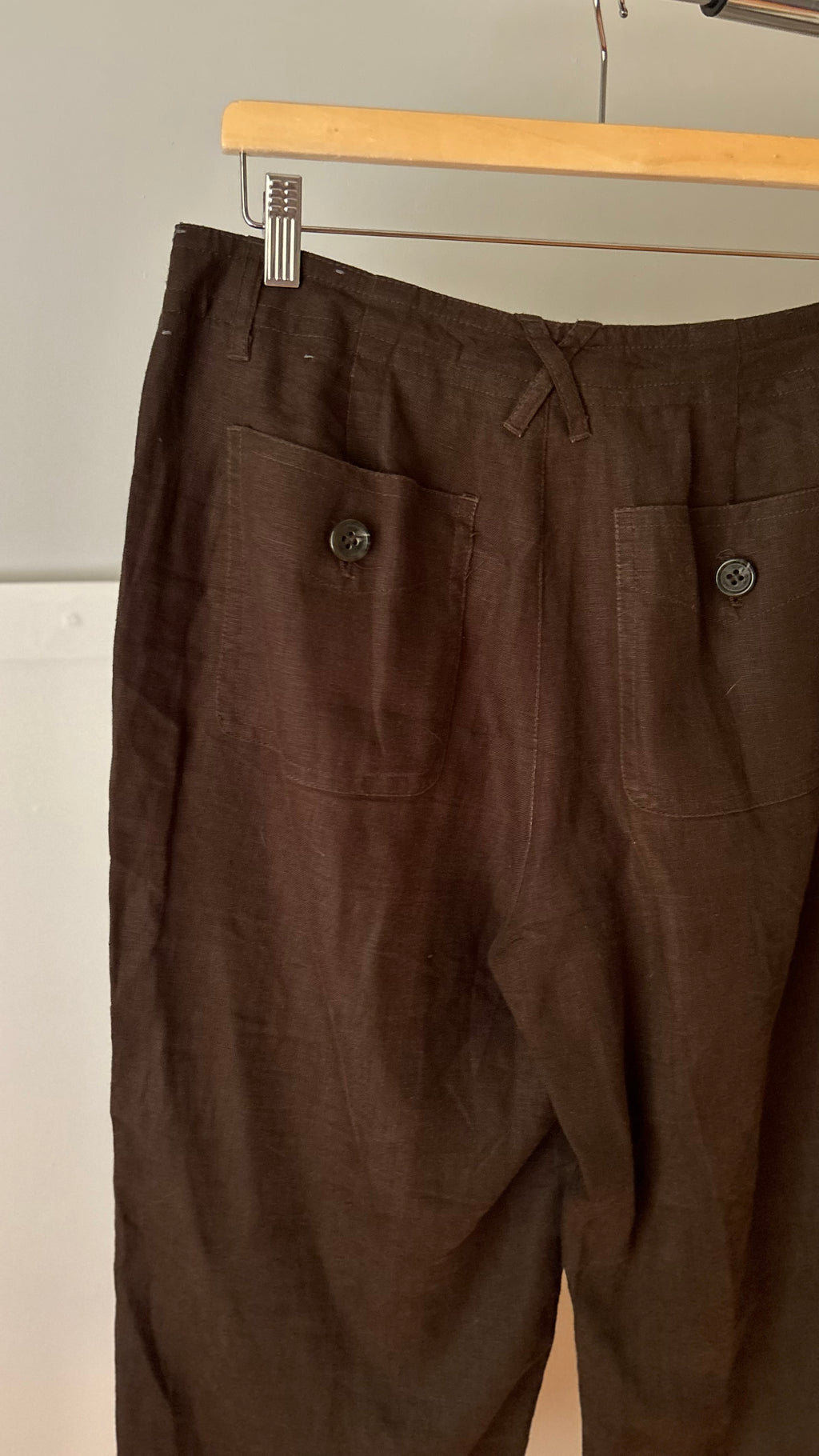 Y2K Brown Linen Capris | size 31"