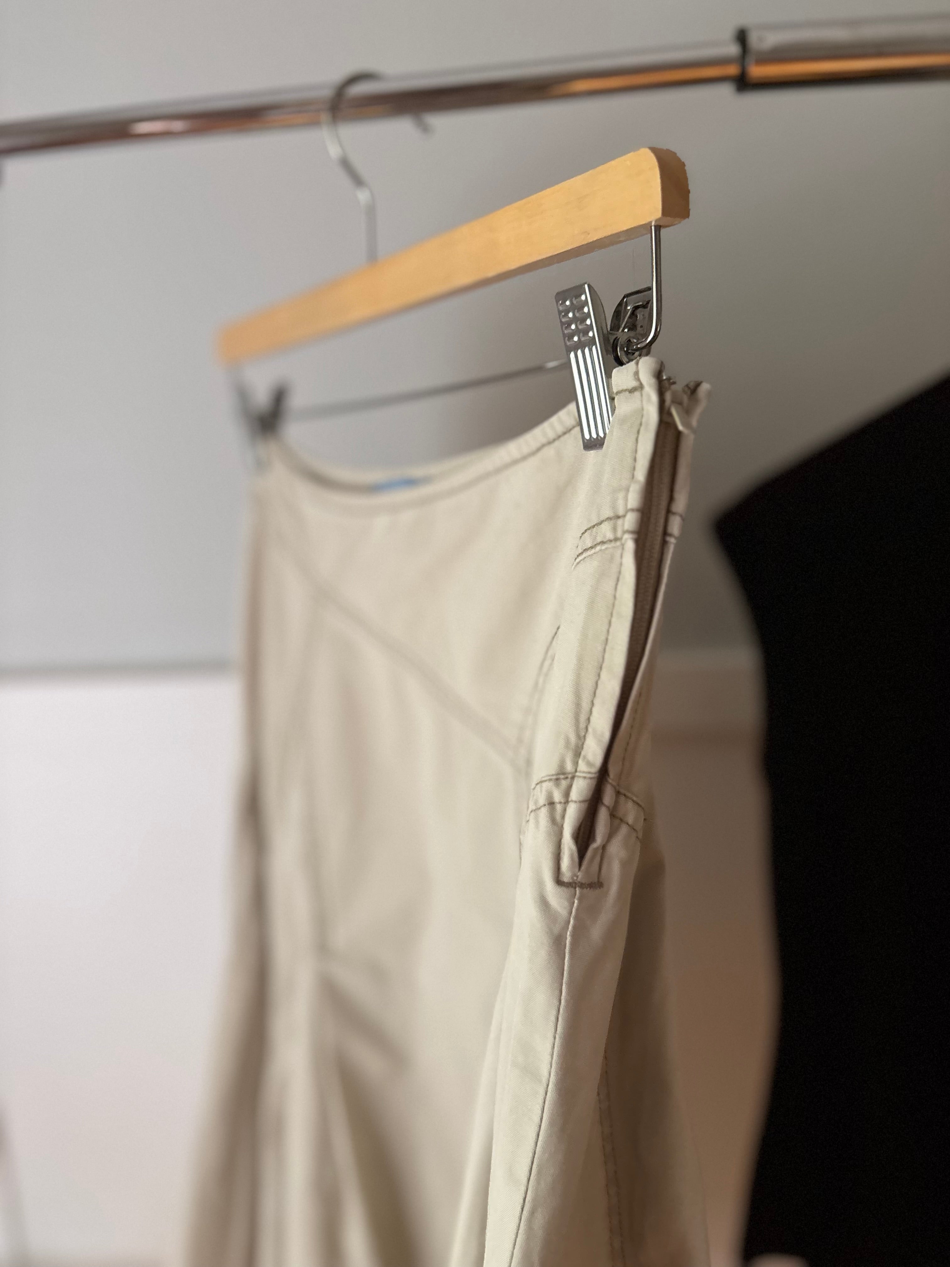 Y2K Low Rise Flared Cotton Midi Skirt | size 29"
