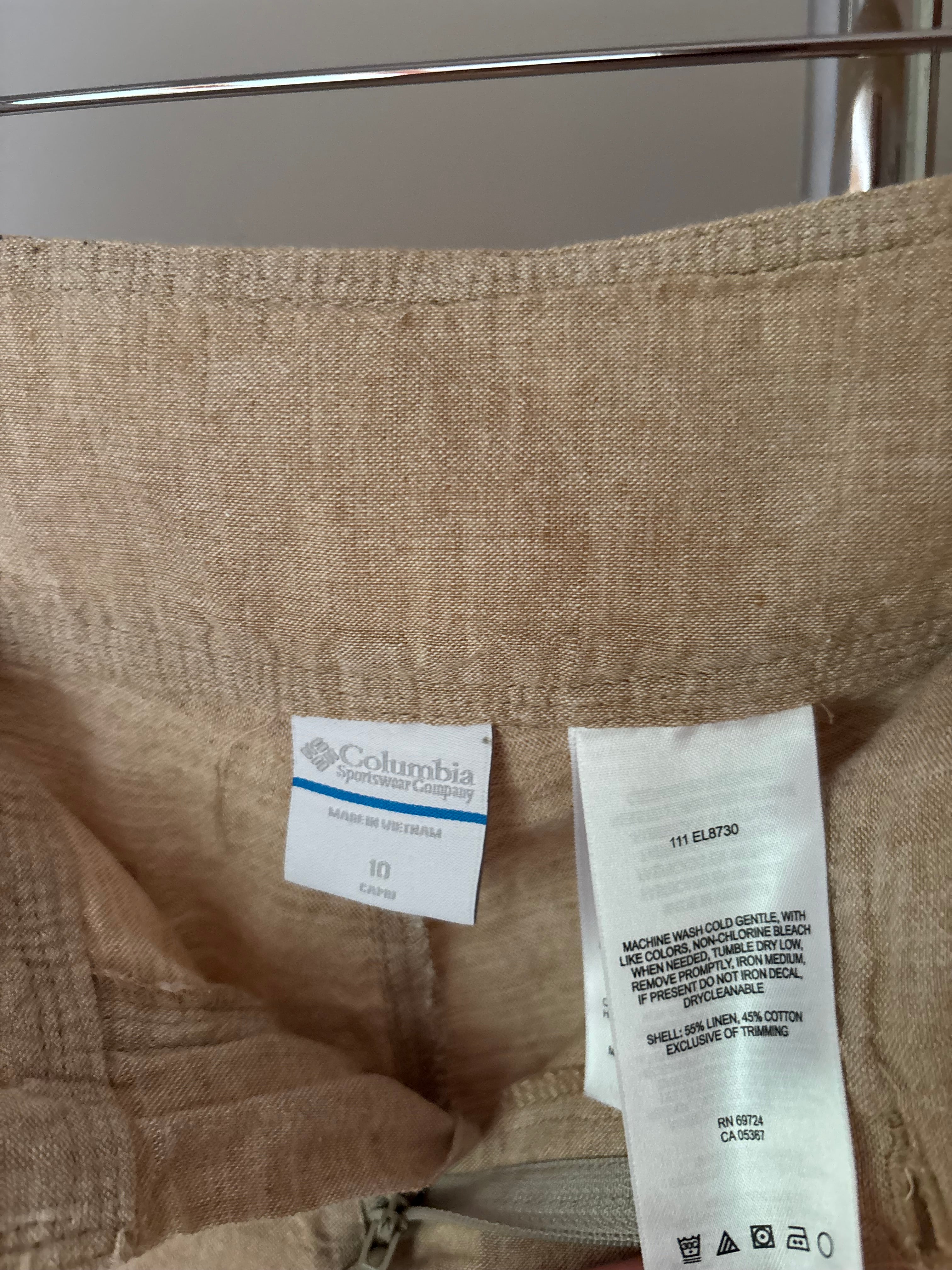Y2K Linen Low Rise Capris with Pockets | size 33"