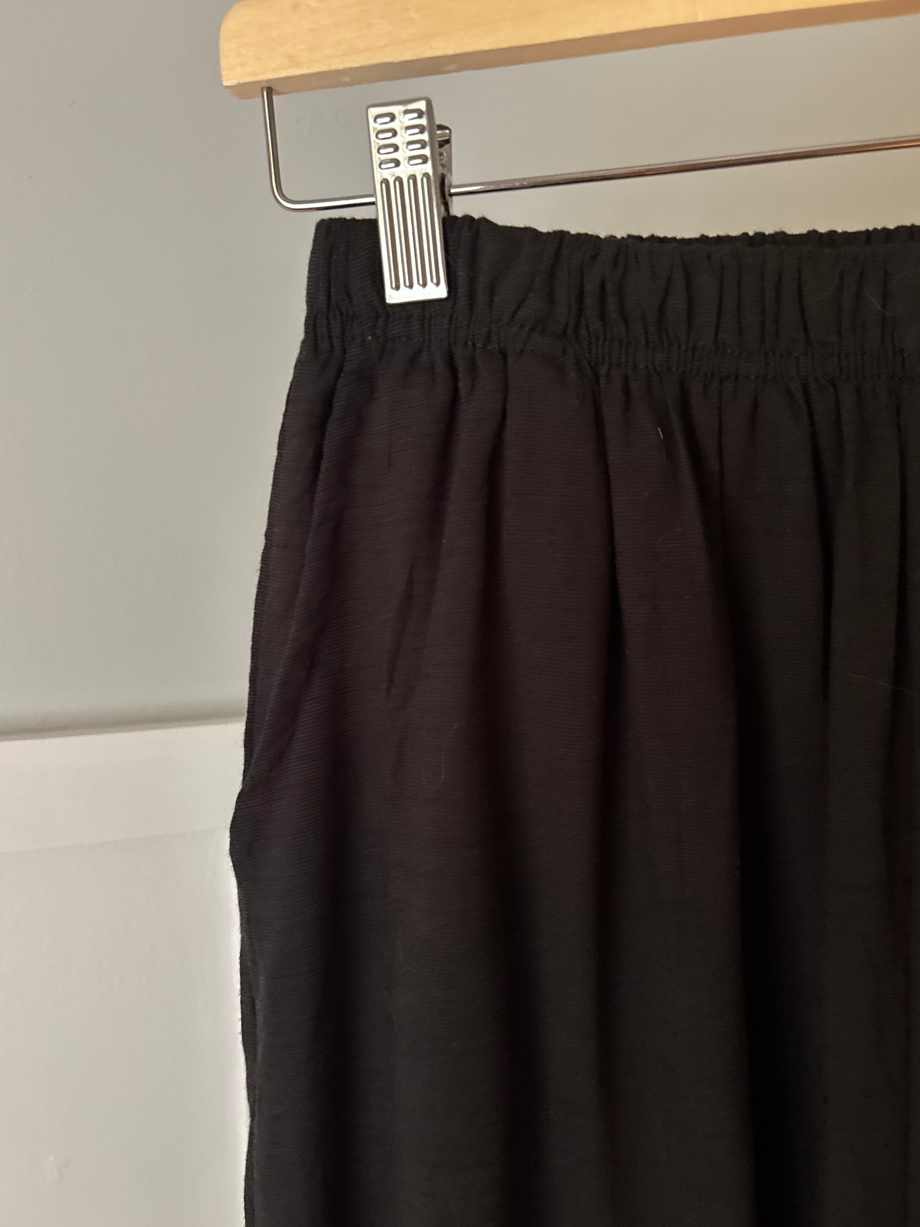 Soft Cotton Wide Leg Black Culottes | 24-32" waist