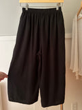 Soft Cotton Wide Leg Black Culottes | 24-32" waist
