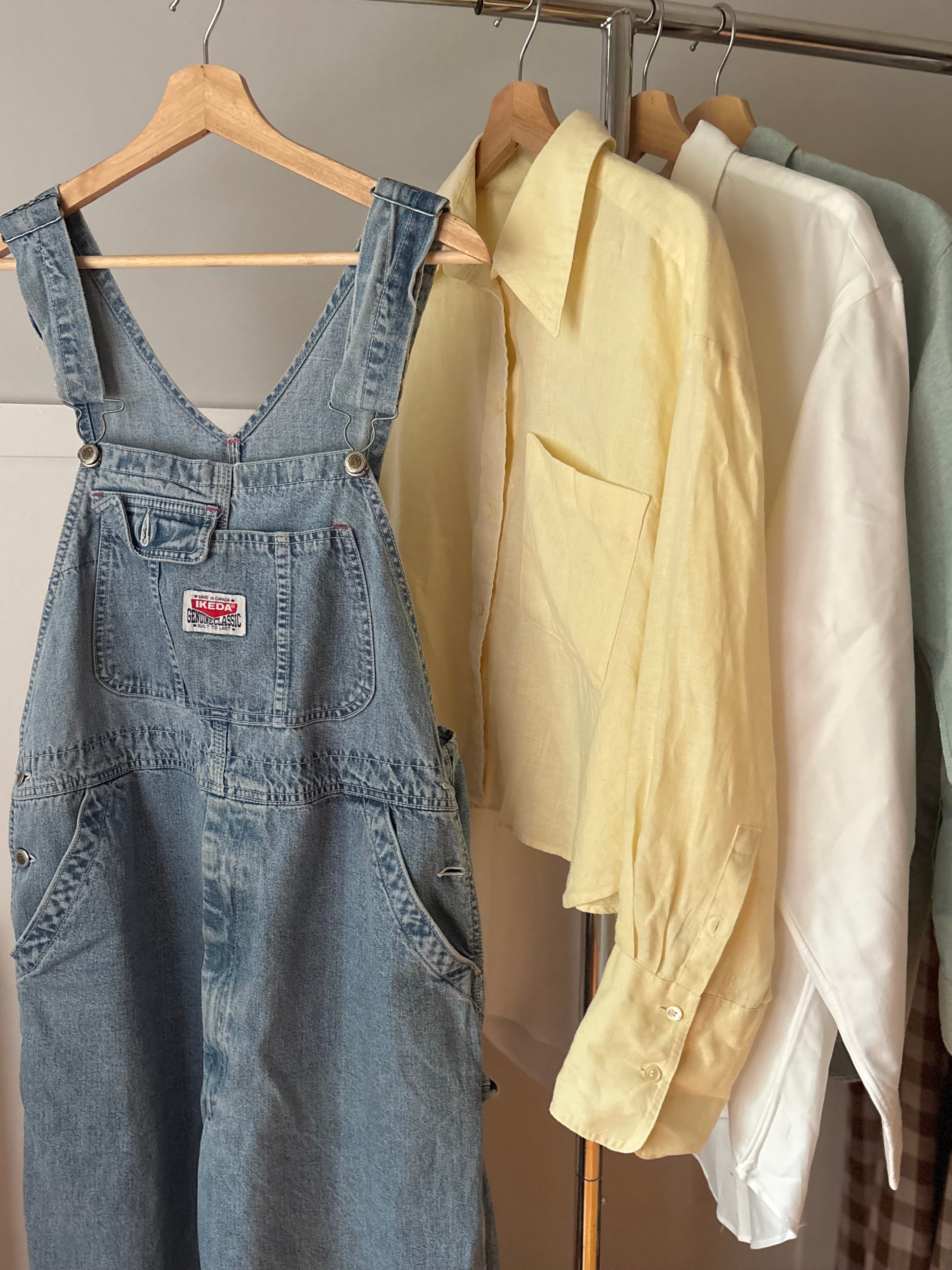 1990s Light Wash Ikeda Overalls | size 36"