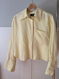 Butter Yellow Cropped Linen Shirt