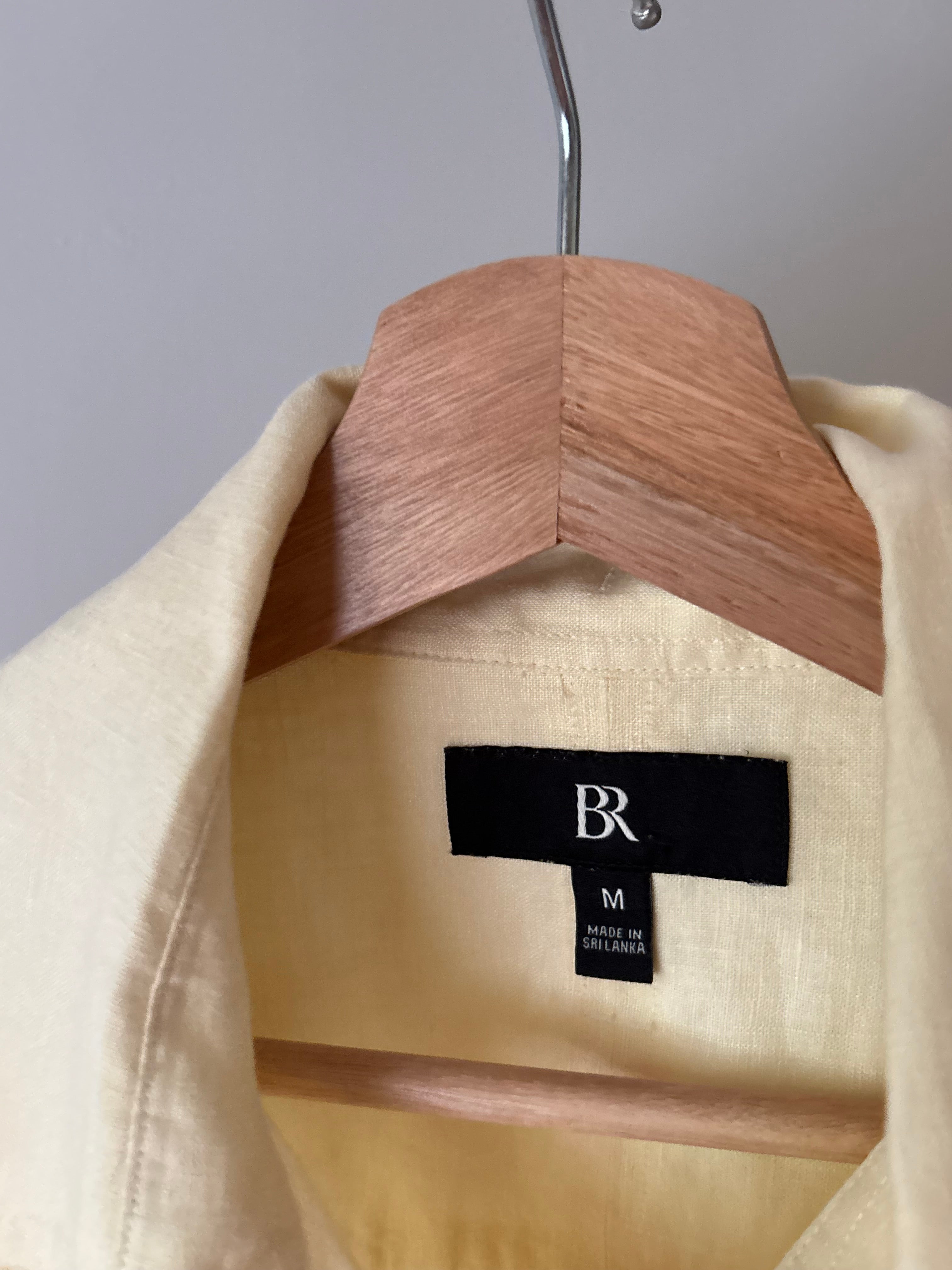 Butter Yellow Cropped Linen Shirt