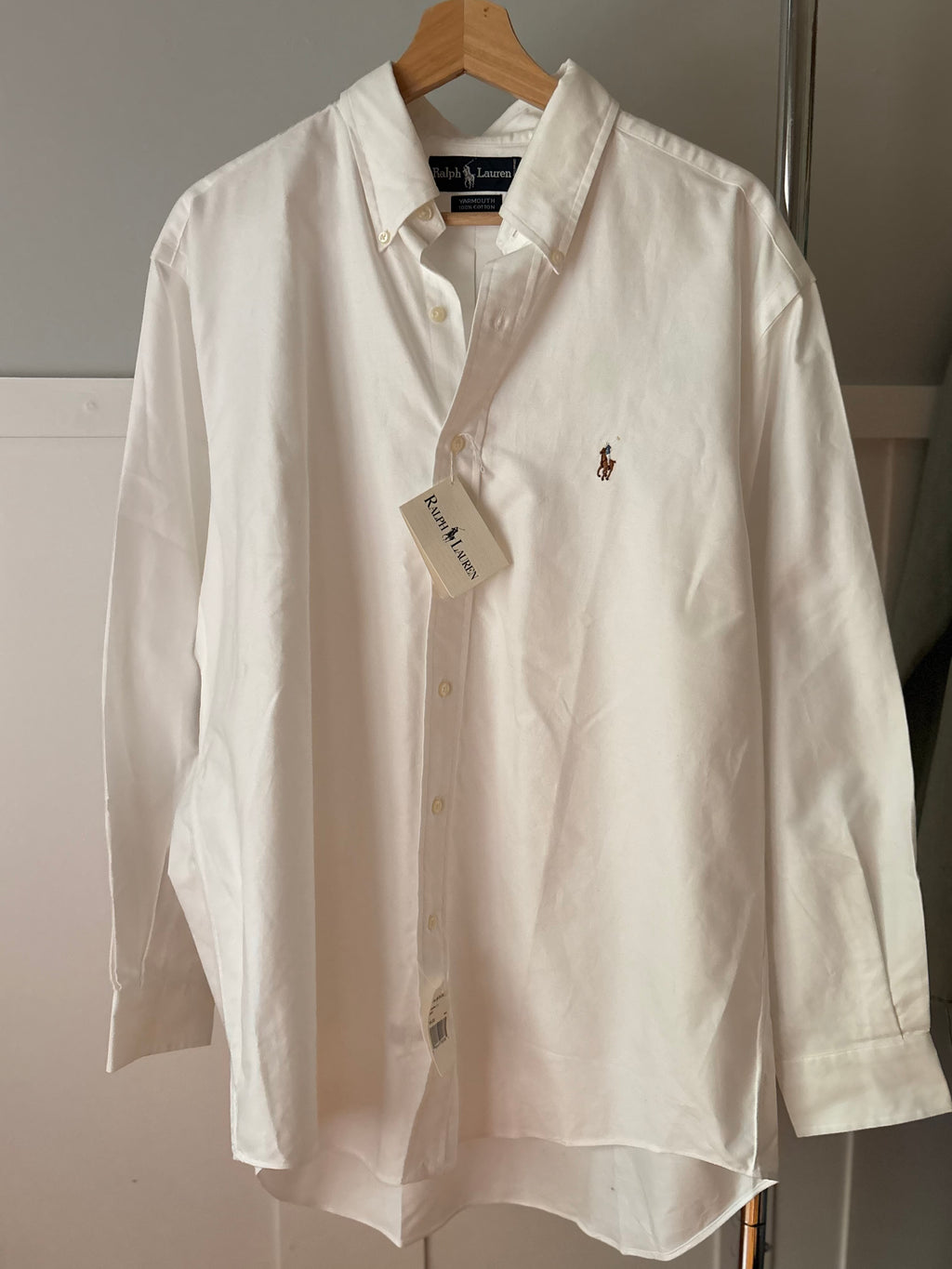 1990s White Ralph Lauren Polo Button Up (NWT)