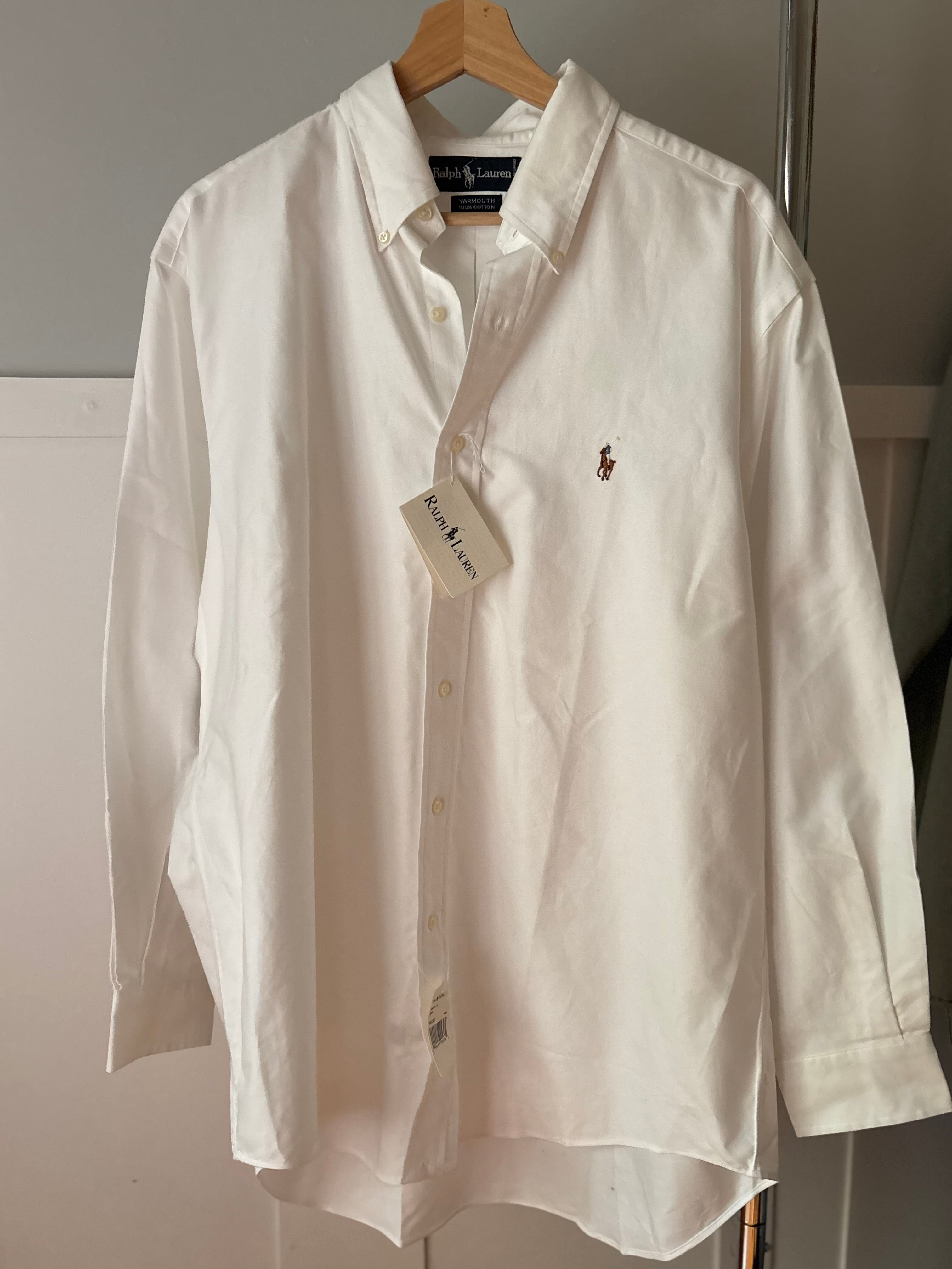1990s White Ralph Lauren Polo Button Up (NWT)