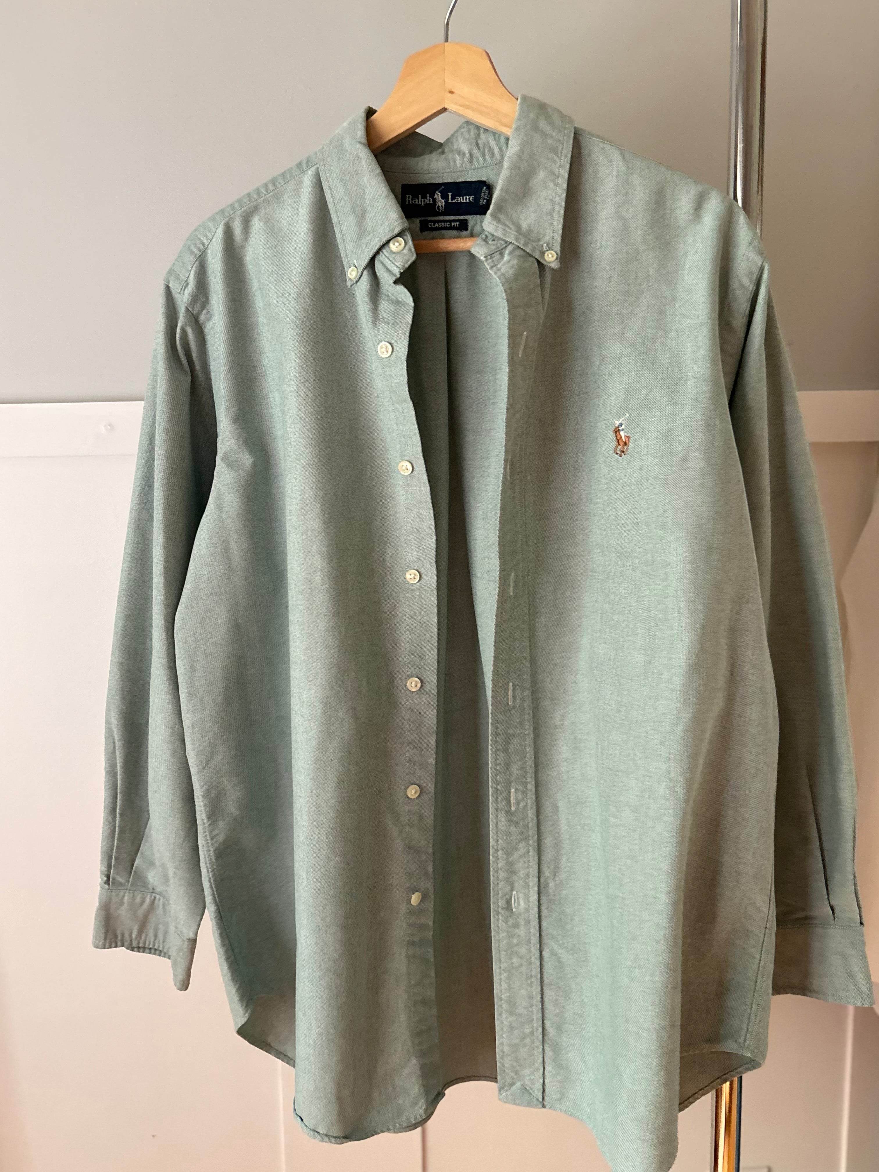 1990s Green Ralph Lauren Button Up