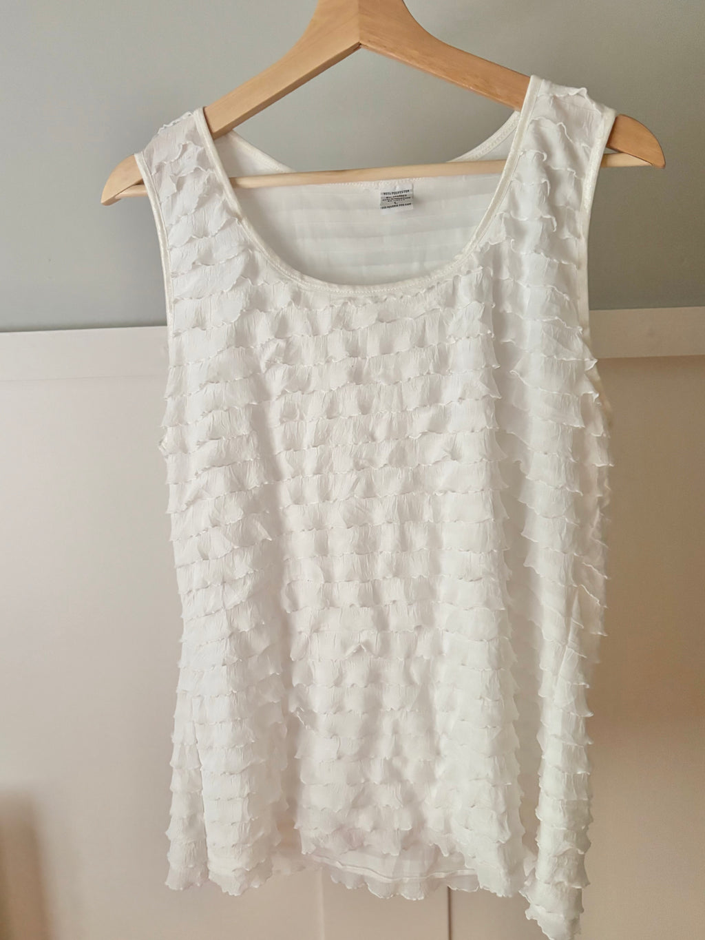 Y2K White Ruffled Tank Top