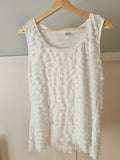 Y2K White Ruffled Tank Top