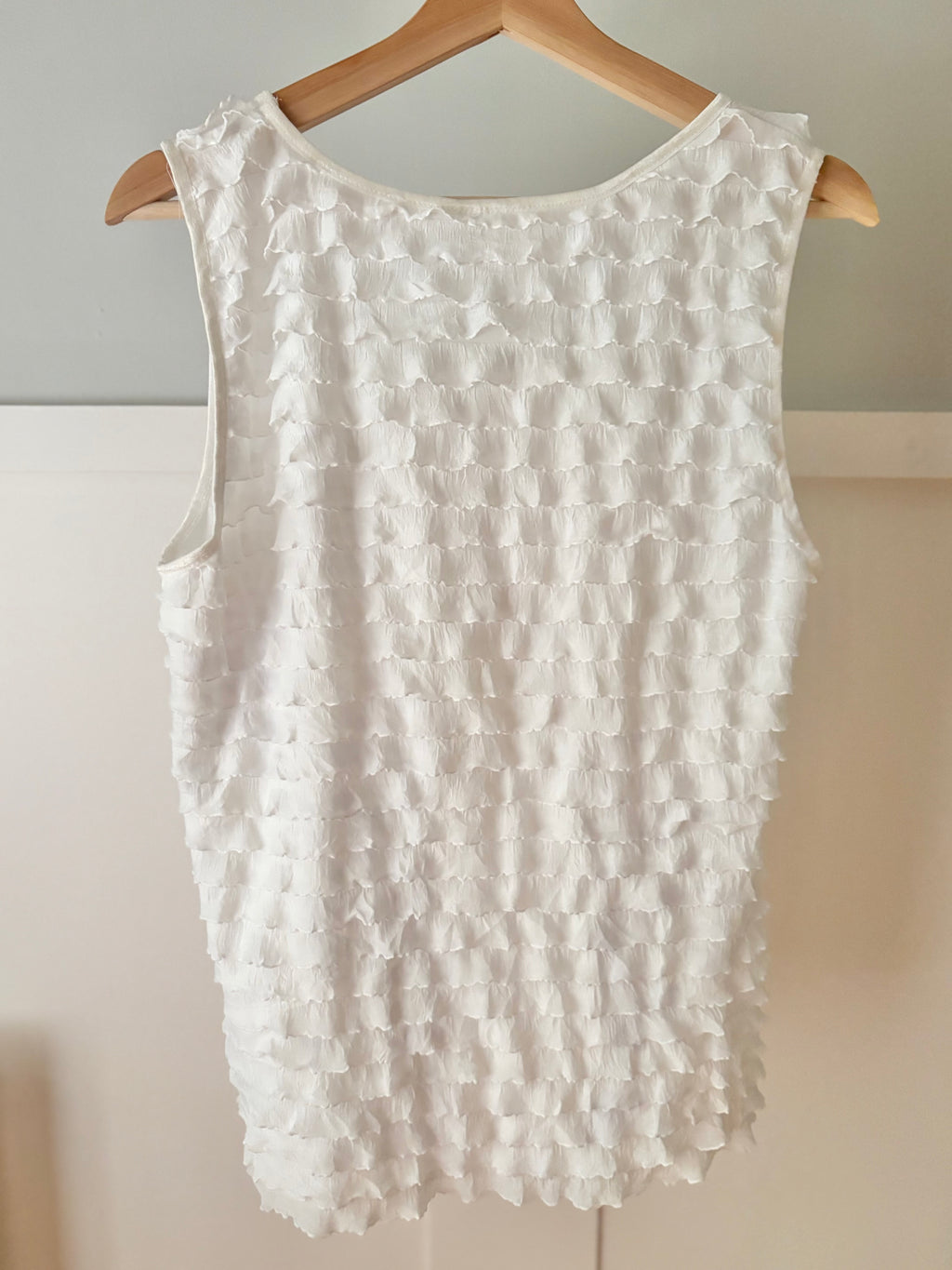 Y2K White Ruffled Tank Top