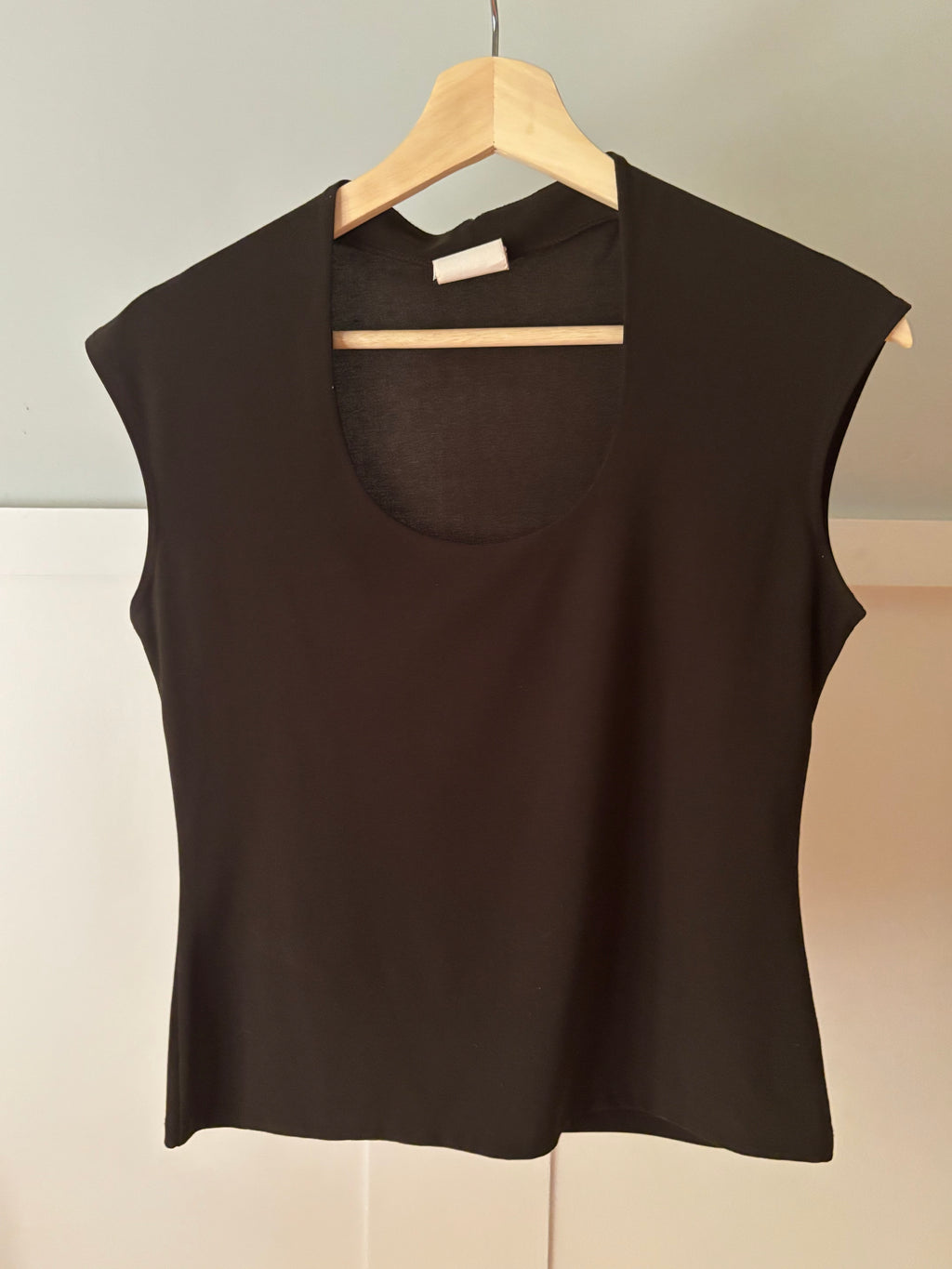 1990s Brown Scoop Neck Top