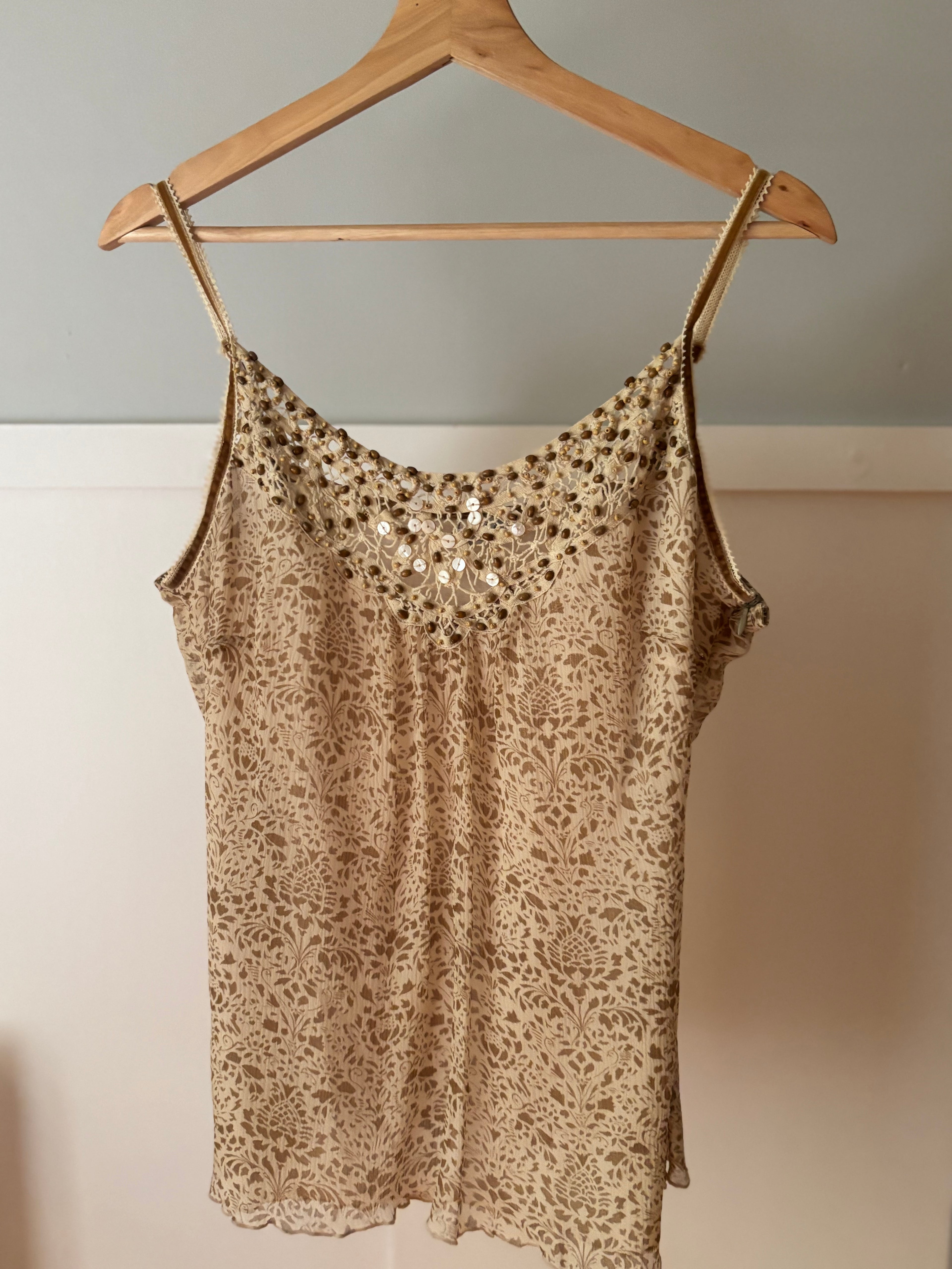 Y2K Silk Beaded Camisole