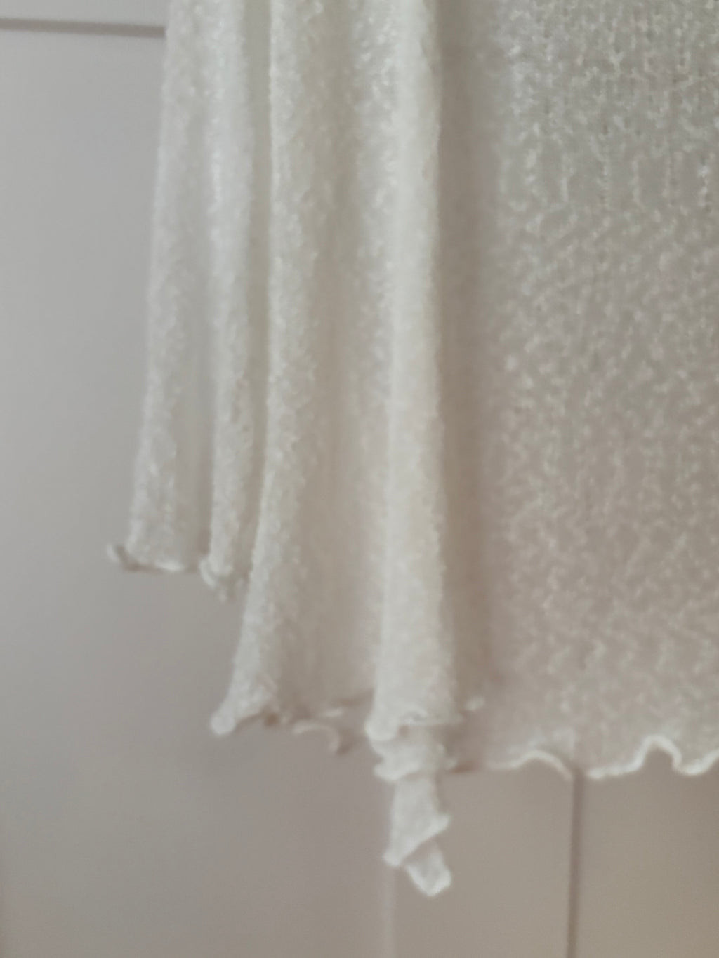 Y2K Soft White Ruffled Light Cardigan