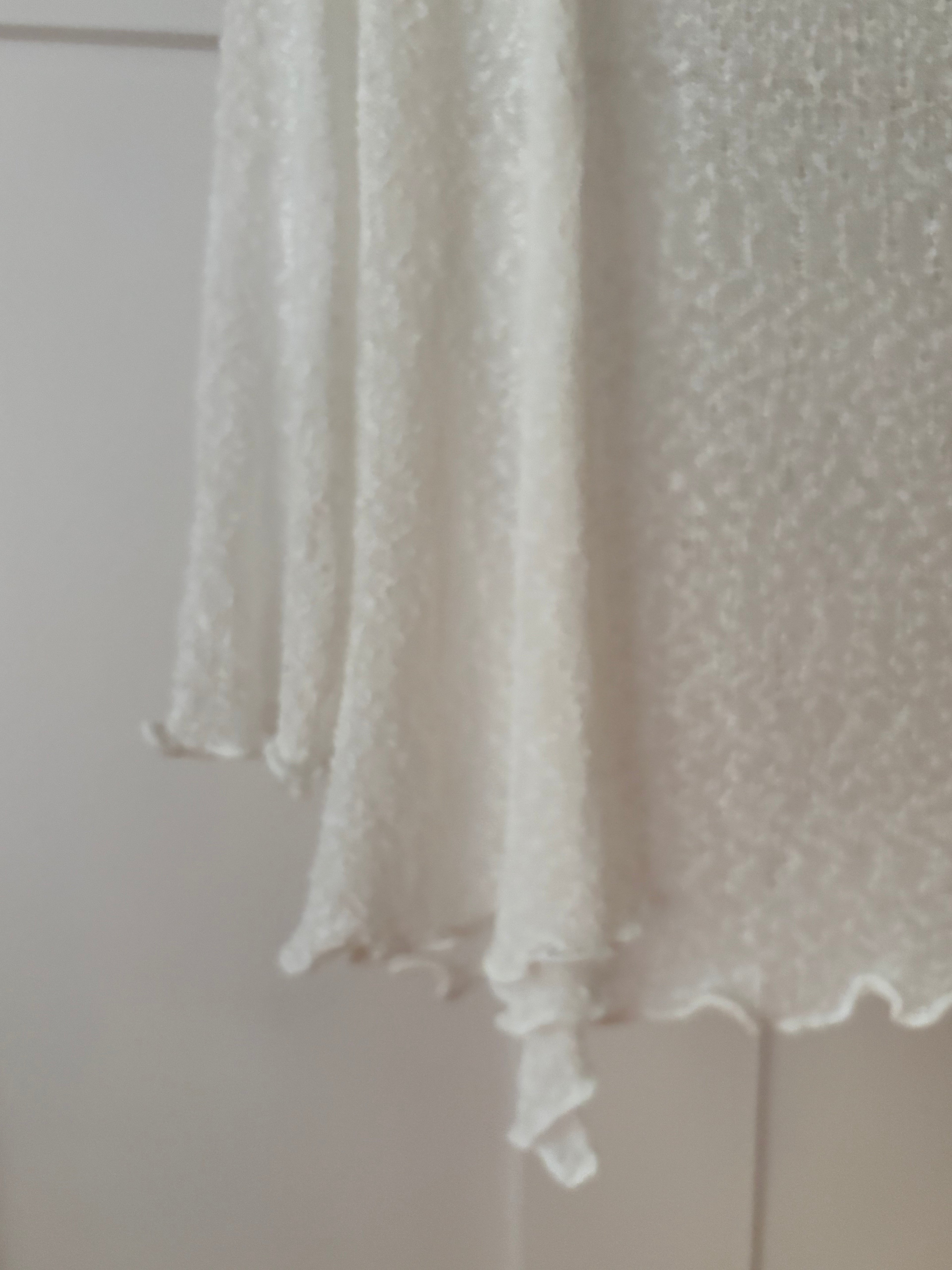 Y2K Soft White Ruffled Light Cardigan