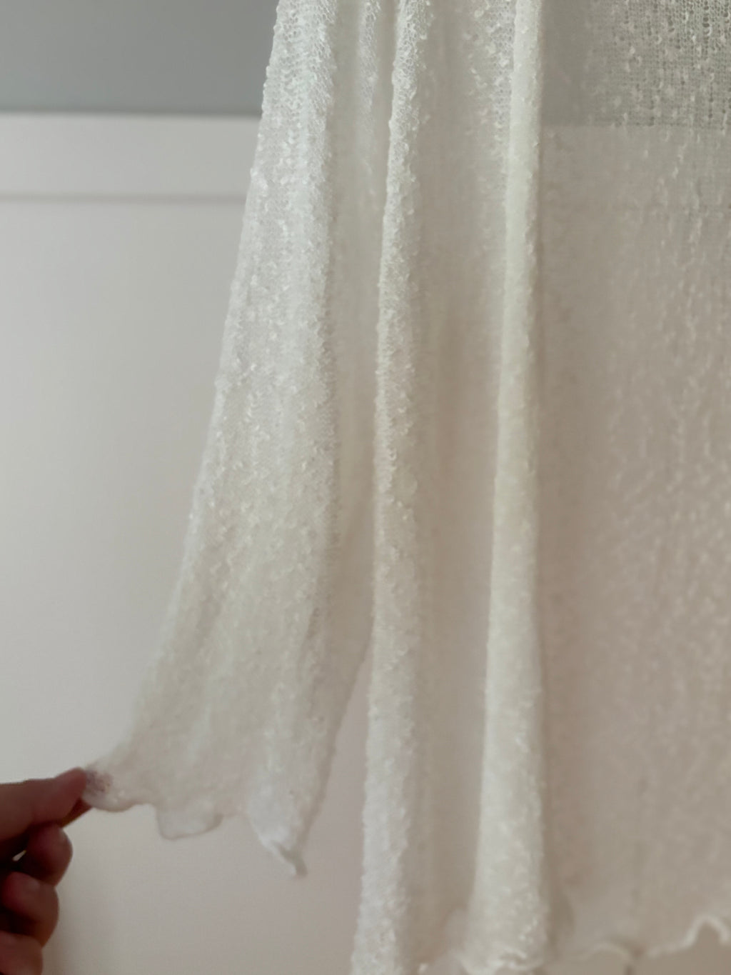 Y2K Soft White Ruffled Light Cardigan