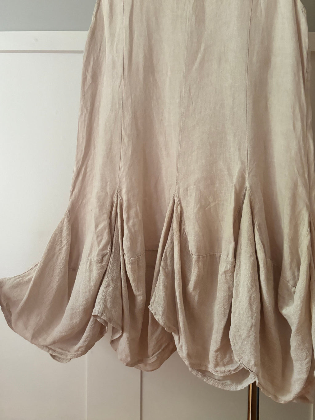 Y2K Beautiful Linen Dress with Asymmetrical Hem
