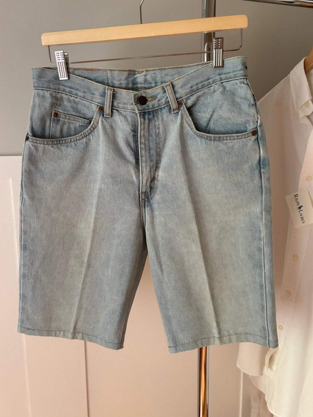 1990s Light Wash Levi's Hemmed Jean Shorts | size 30"