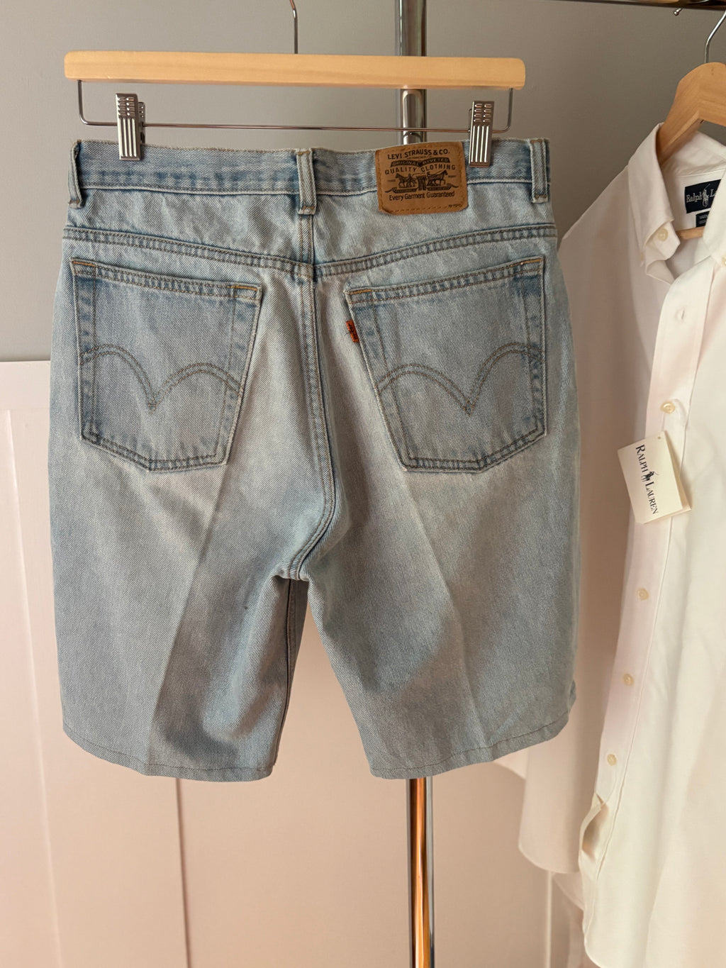 1990s Light Wash Levi's Hemmed Jean Shorts | size 30"
