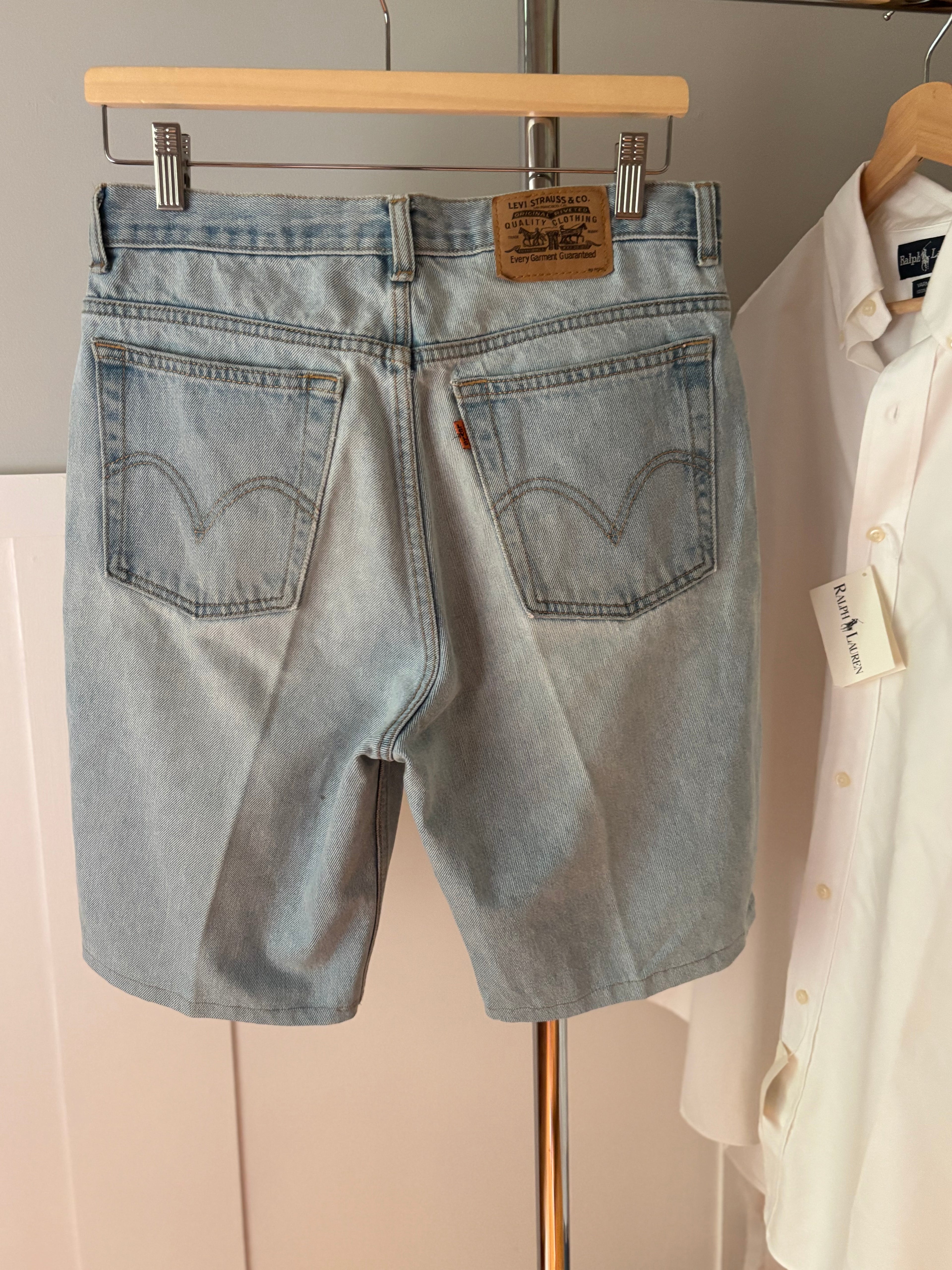 1990s Light Wash Levi's Hemmed Jean Shorts | size 30"