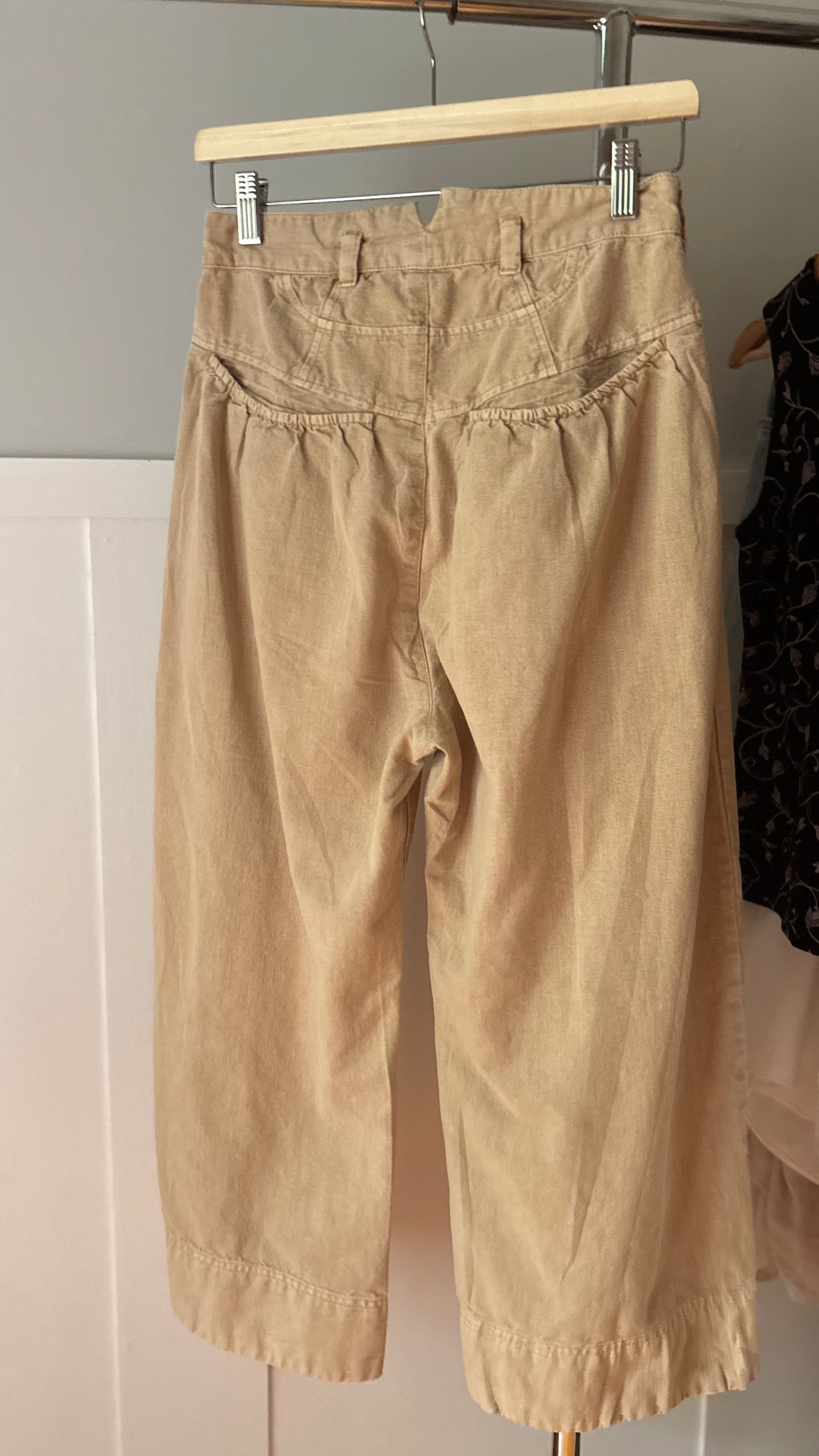 Free People Cotton & Linen High Rise Capris | size 27"