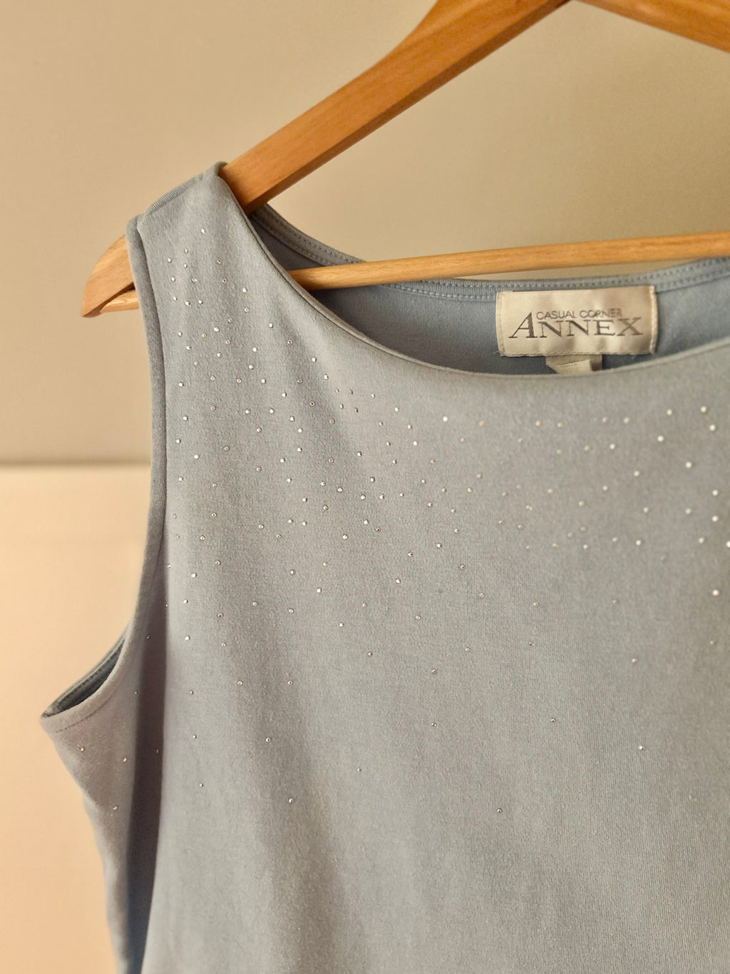 Y2K Bedazzled Boat Neck Tank Top