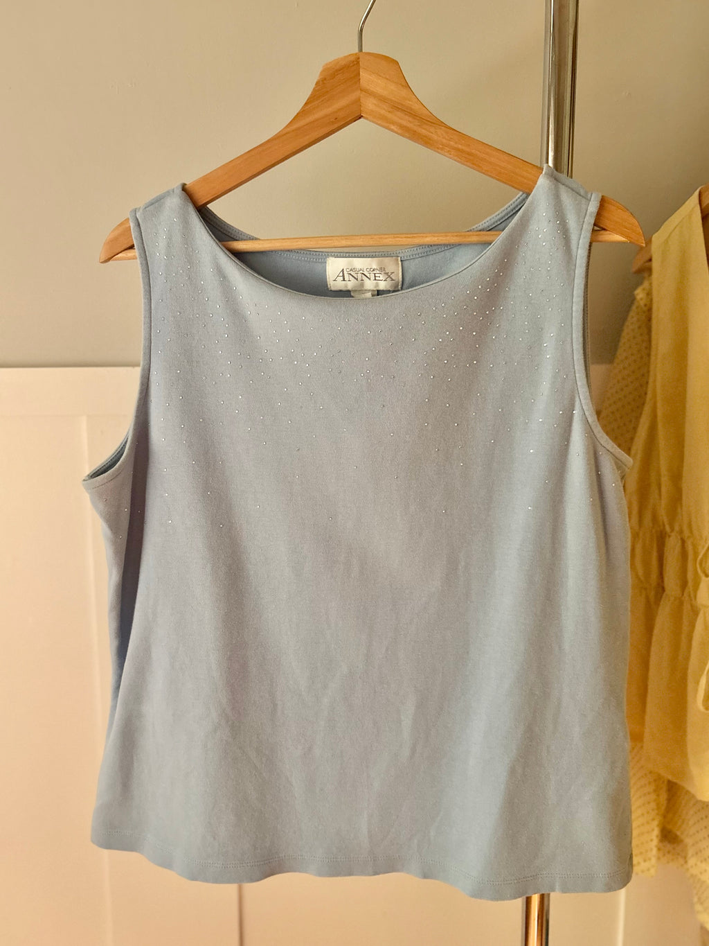 Y2K Bedazzled Boat Neck Tank Top