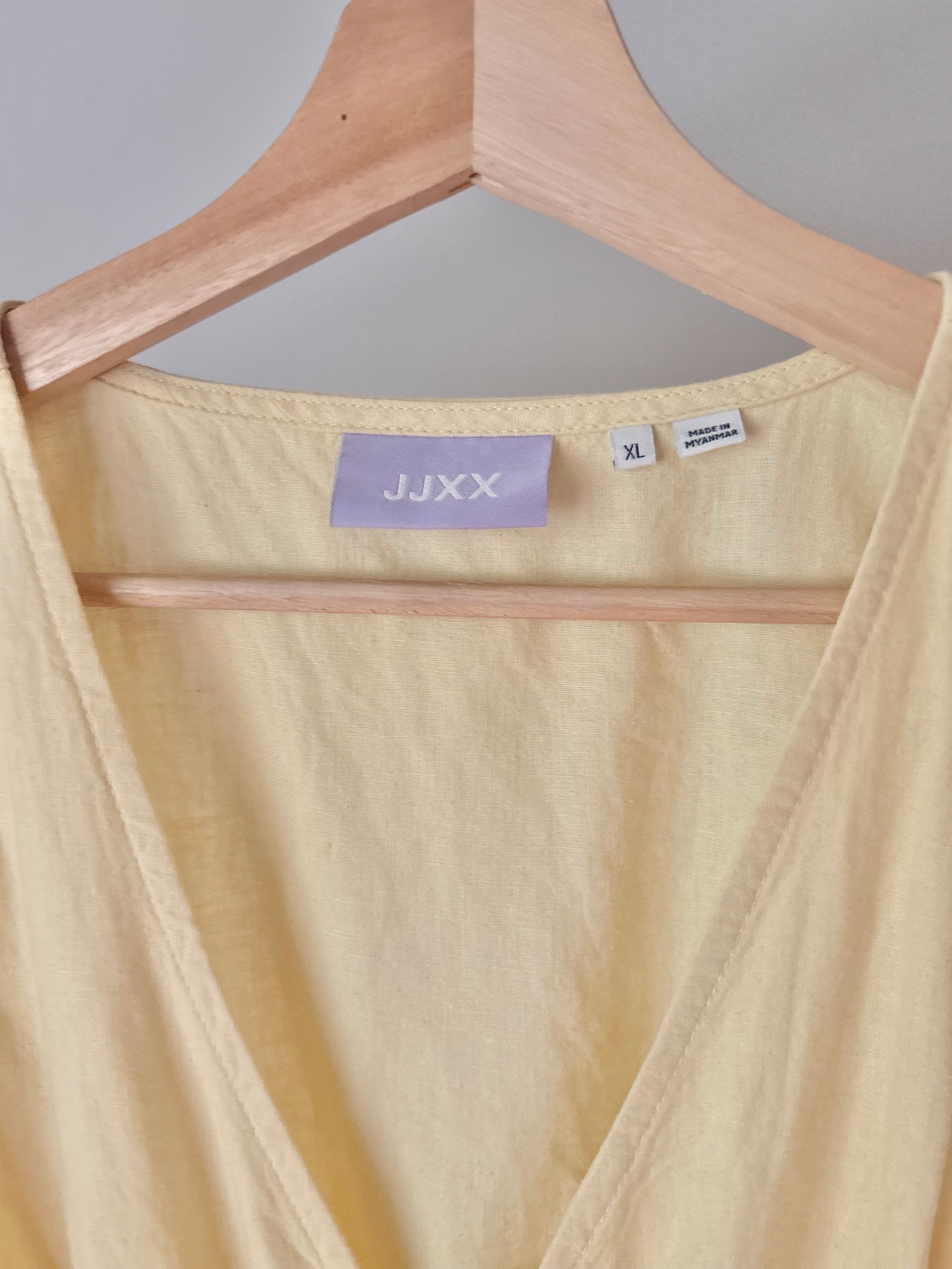 Butter Yellow Linen Tie Front Top