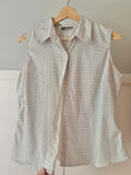 1990s Soft Cotton Polka Dot Sleeveless Blouse