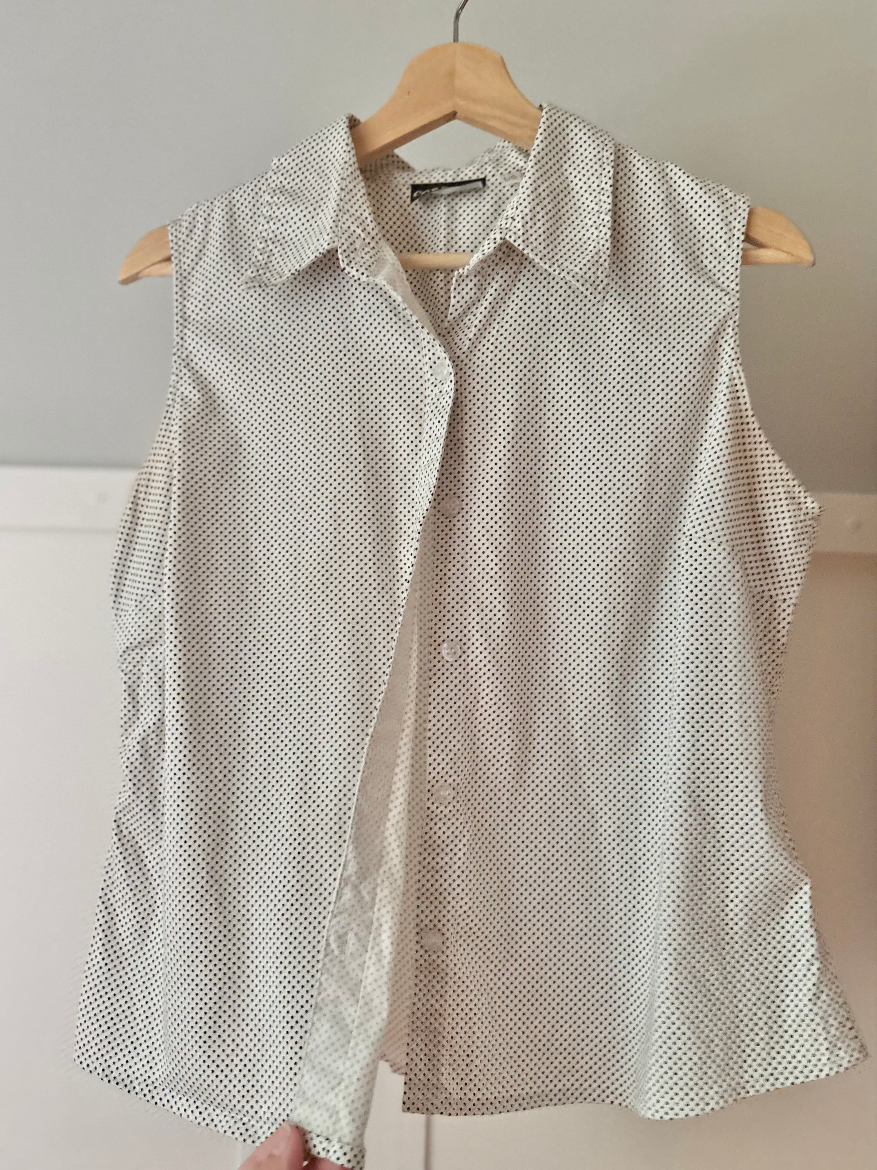 1990s Soft Cotton Polka Dot Sleeveless Blouse