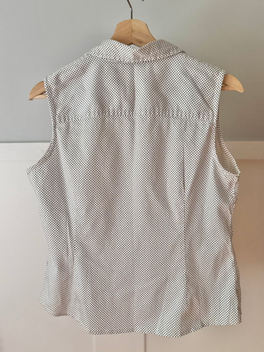 1990s Soft Cotton Polka Dot Sleeveless Blouse