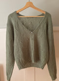 Vintage Handknit Soft Green Lambswool Cardigan