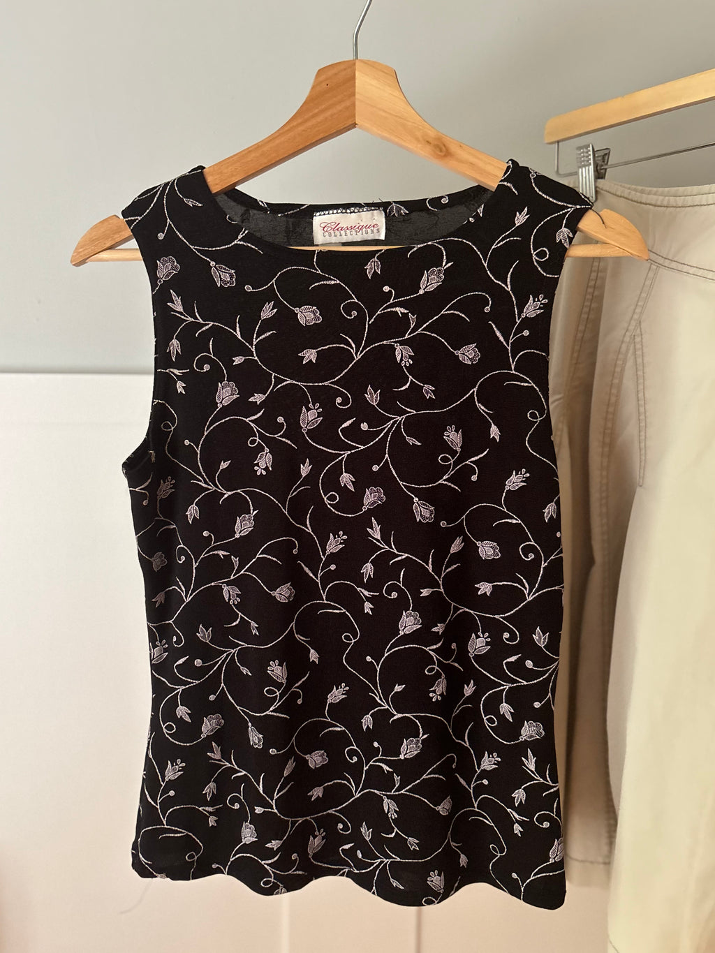 1990s Neutral Floral Tank Top