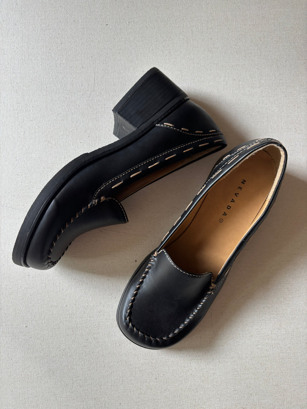 1990s sz 10 Chunky Loafers with Heel