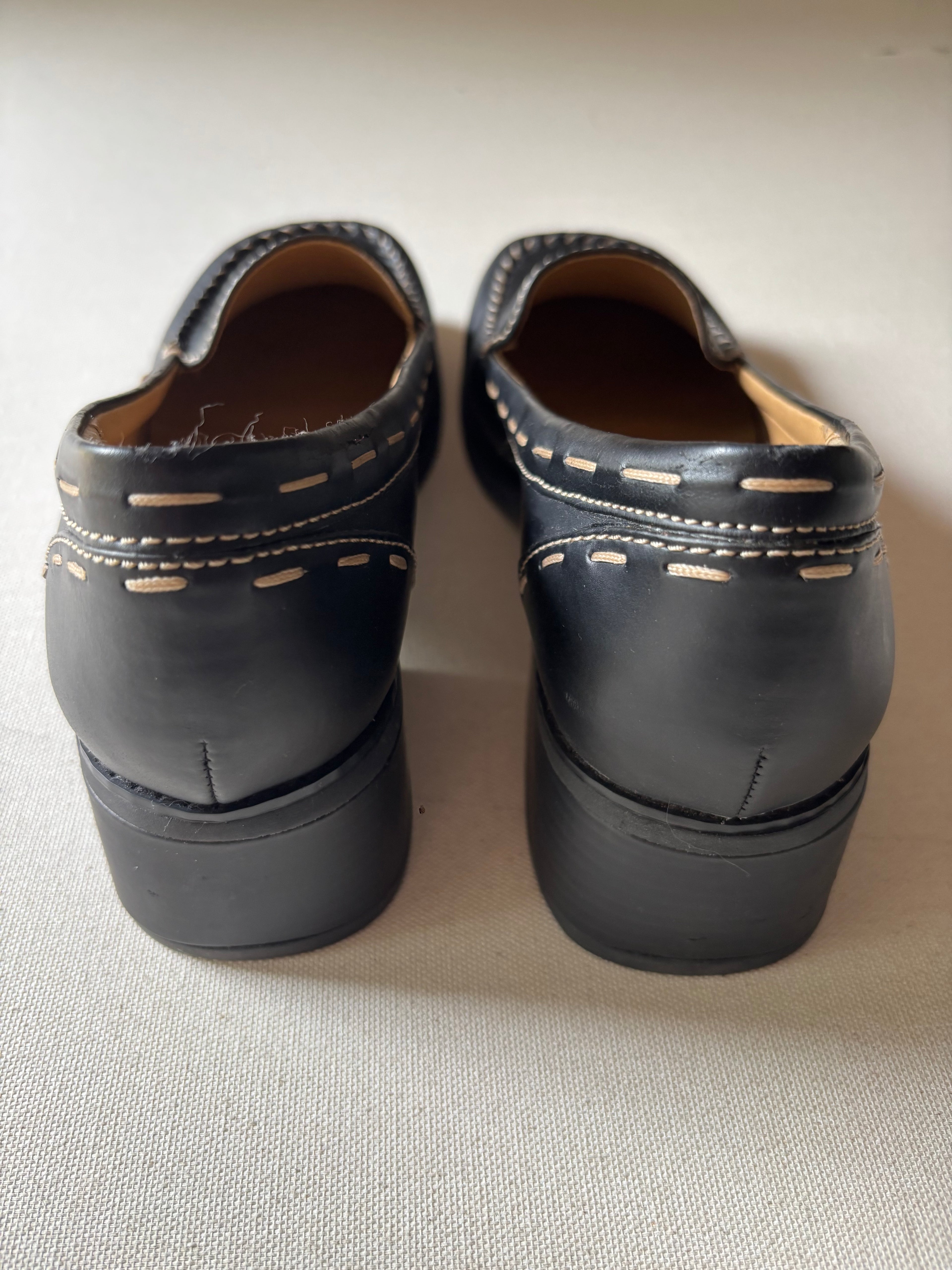 1990s sz 10 Chunky Loafers with Heel