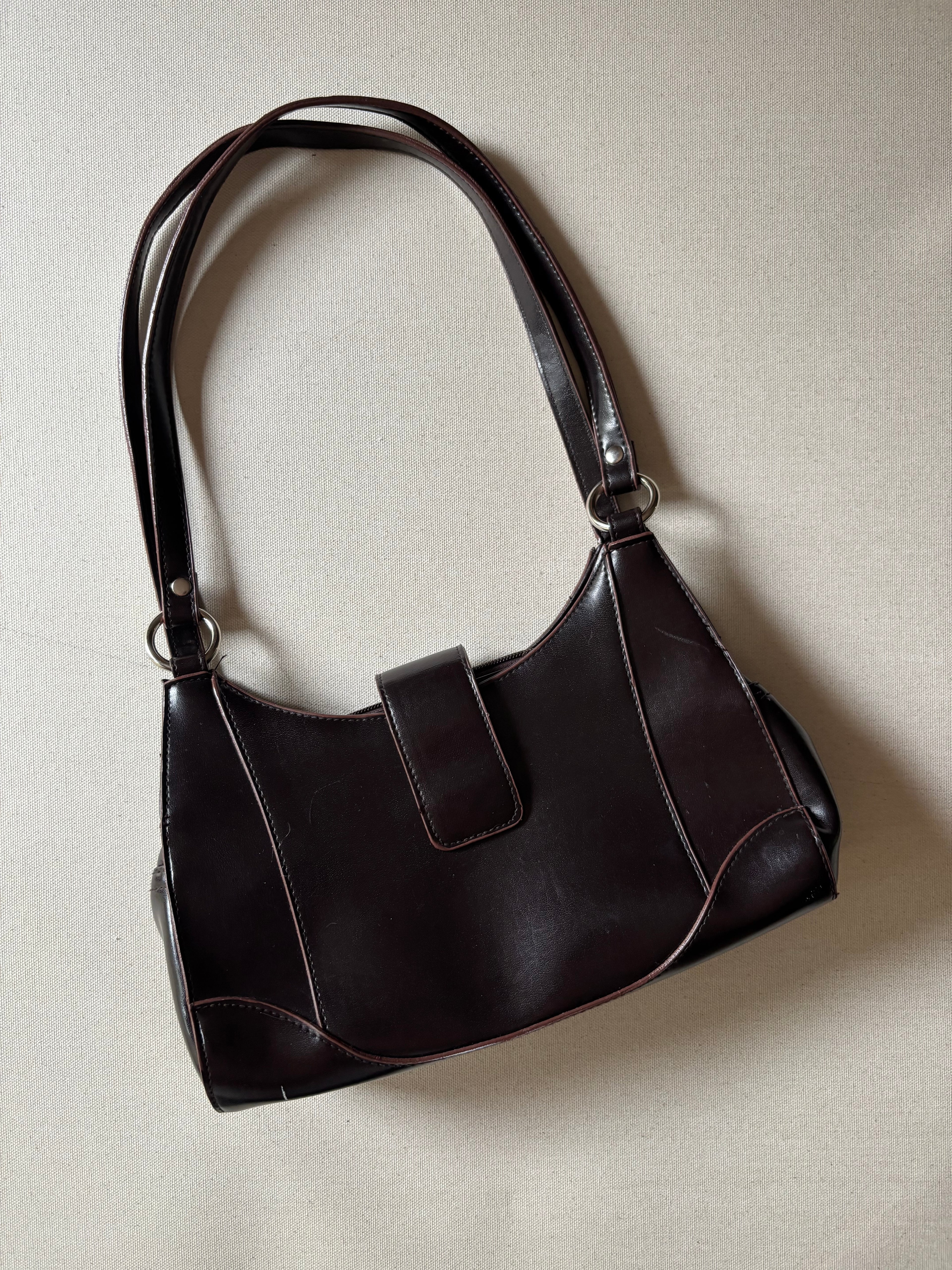 1990s Brown Shoulder Bag