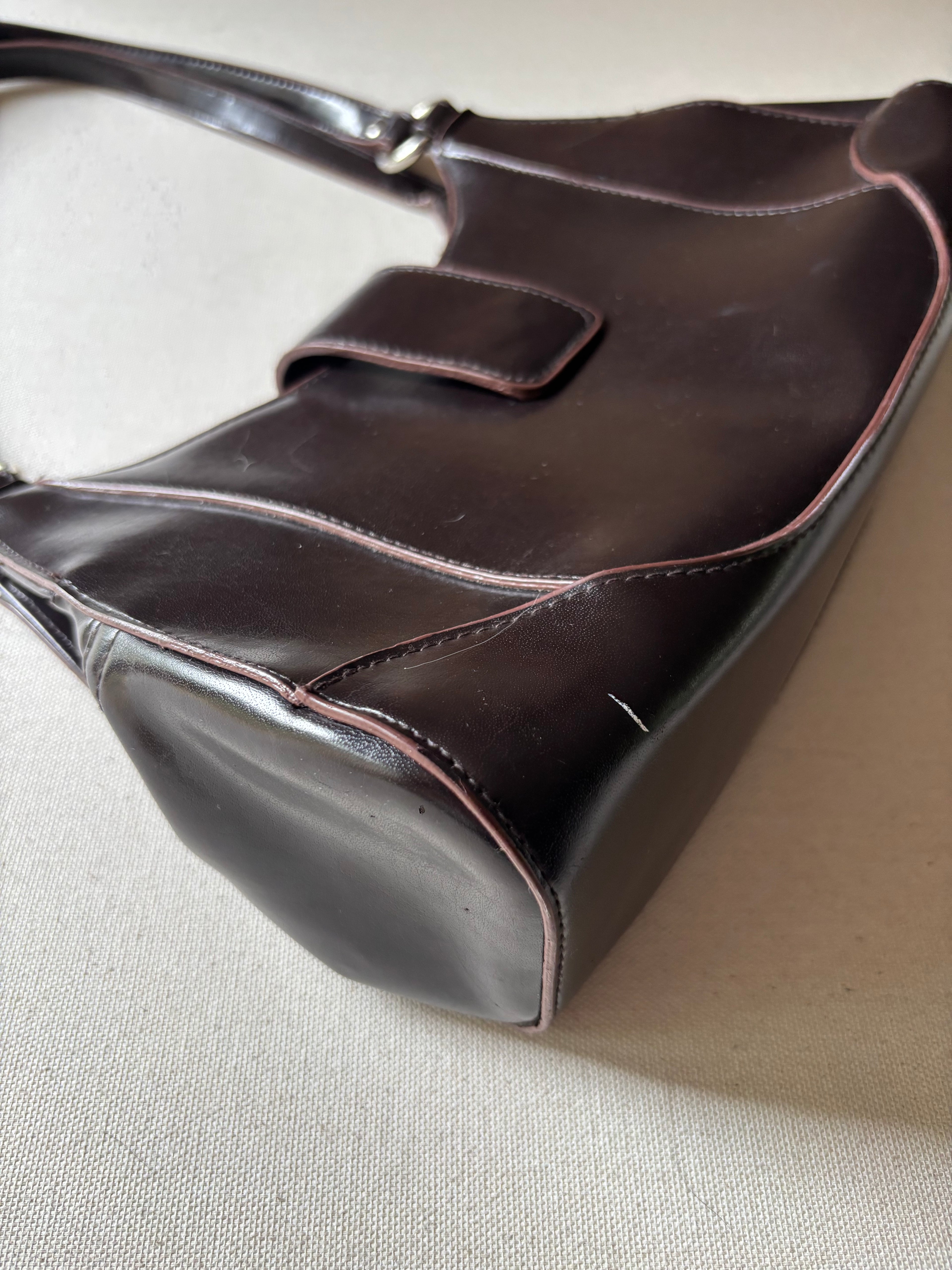 1990s Brown Shoulder Bag