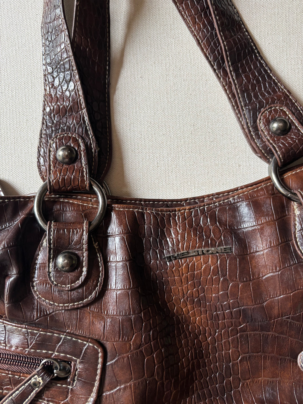 Y2K Brown Faux Aligator Bag