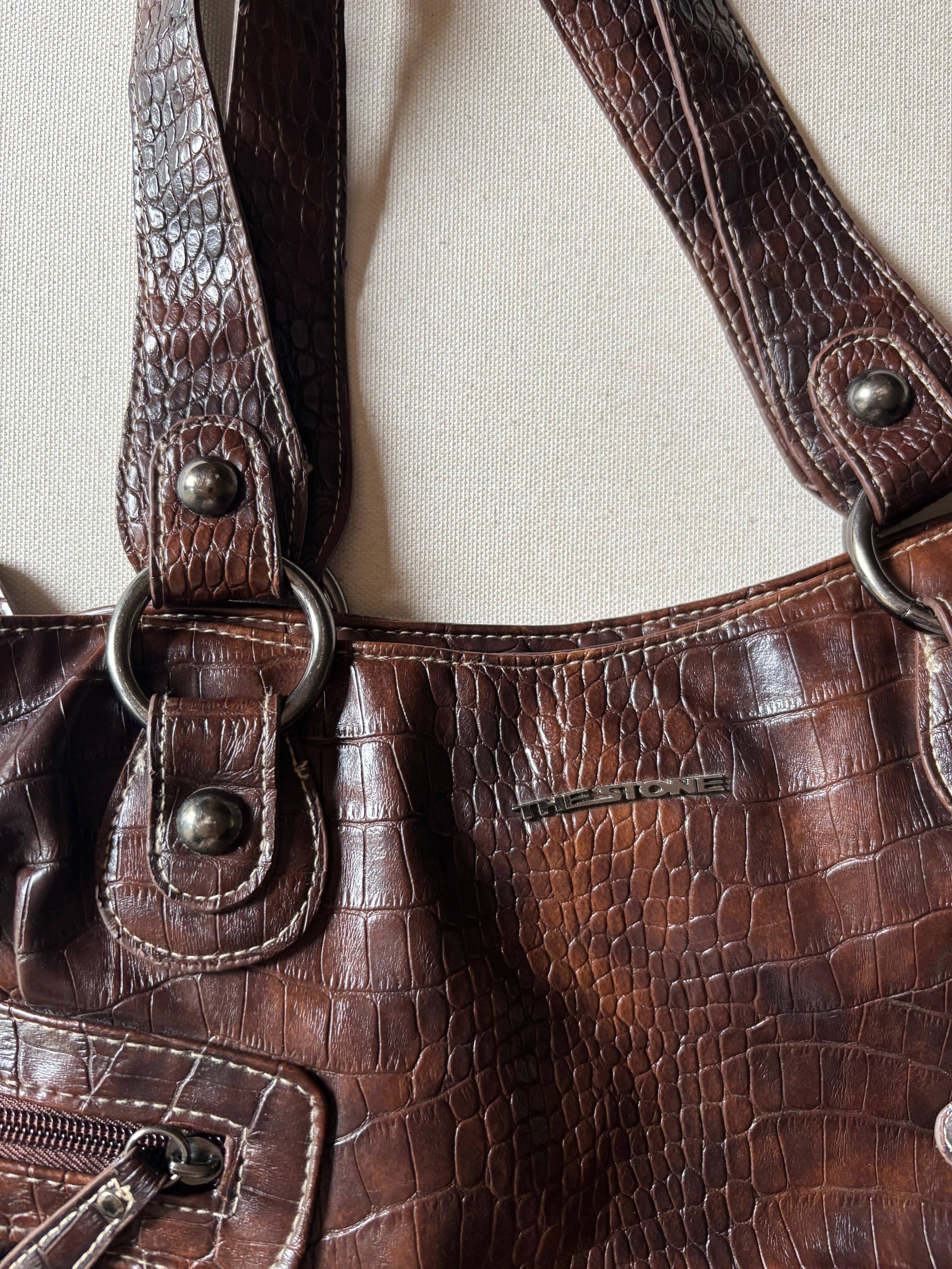 Y2K Brown Faux Aligator Bag
