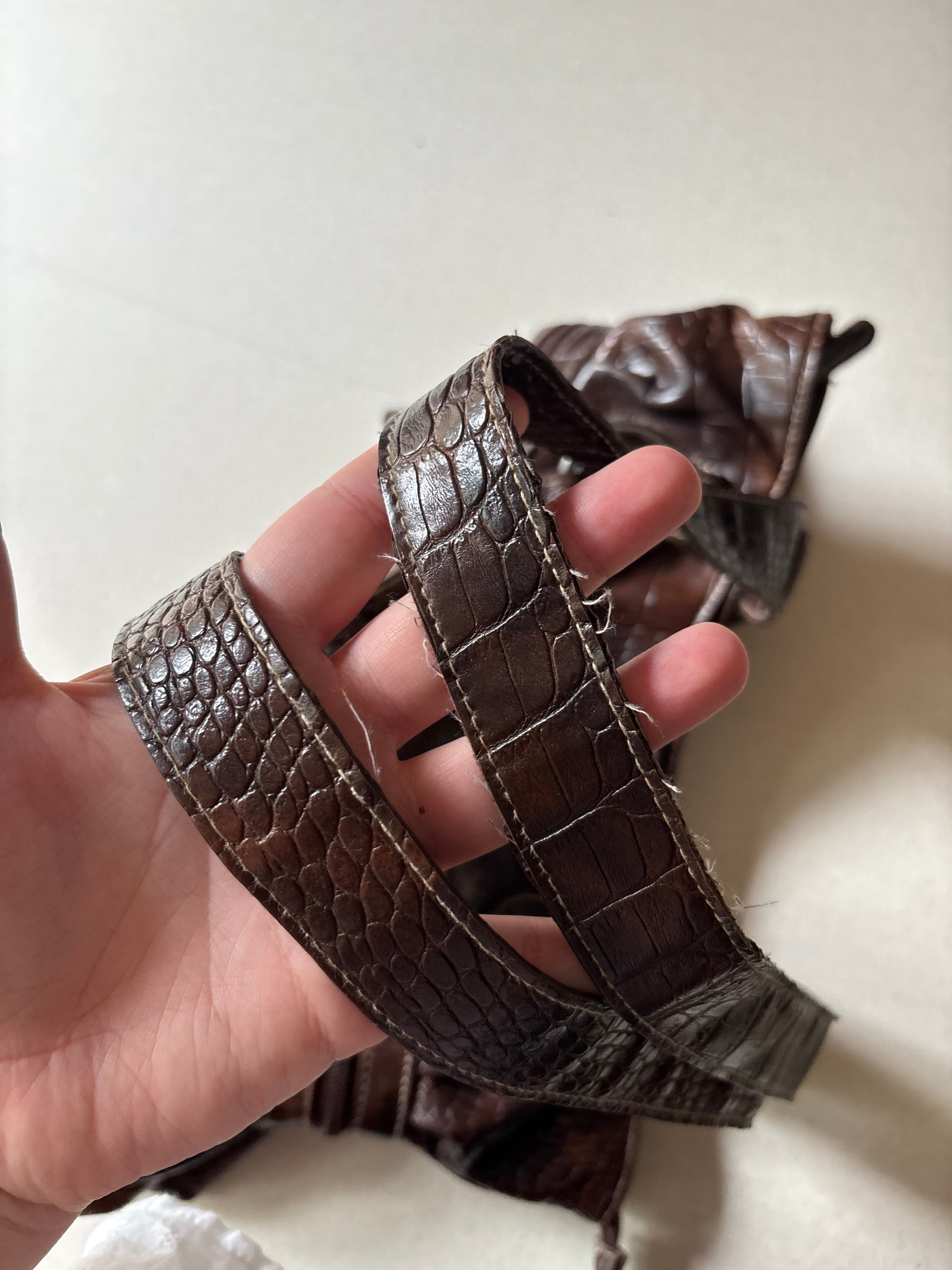 Y2K Brown Faux Aligator Bag