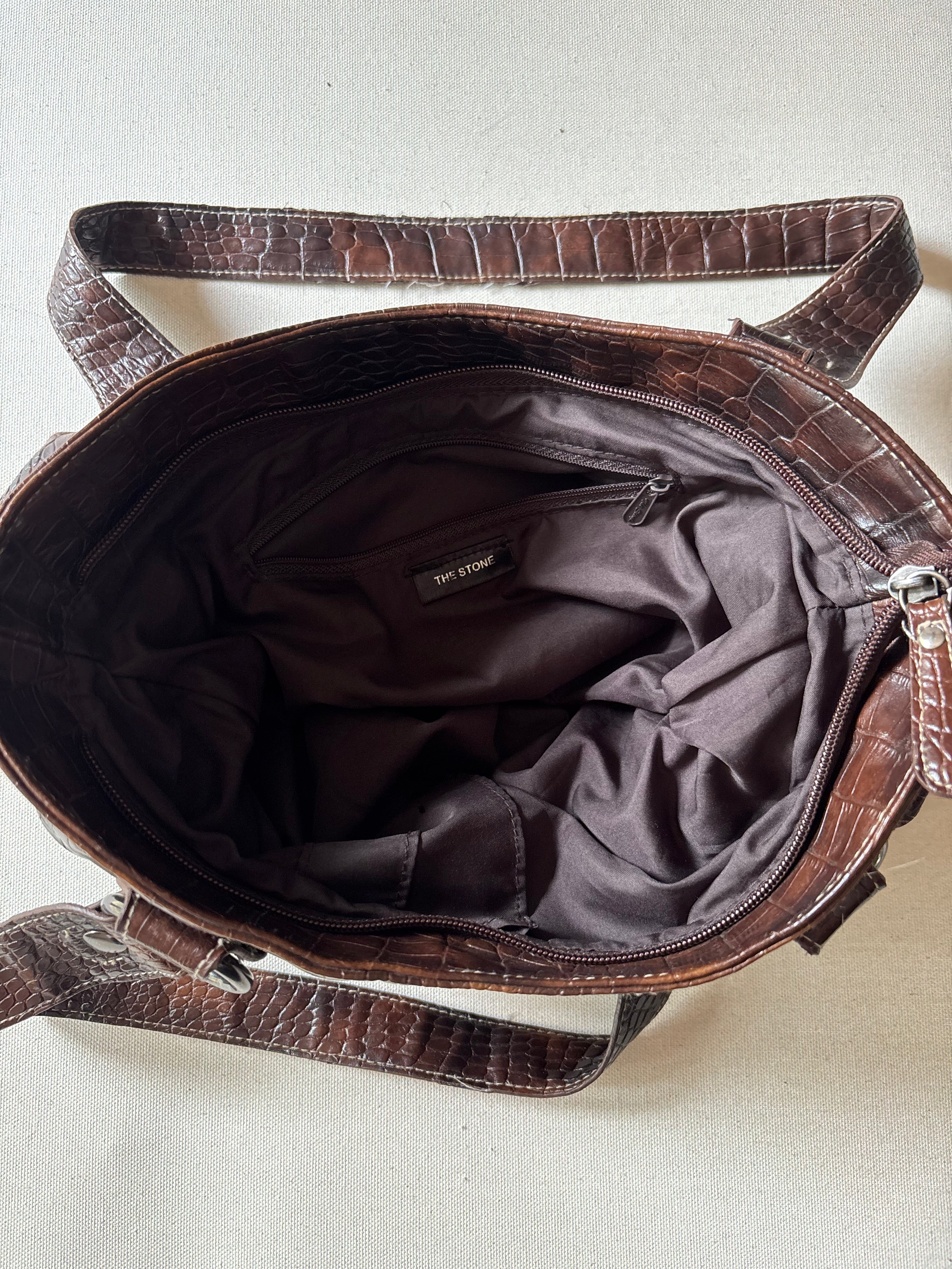 Y2K Brown Faux Aligator Bag