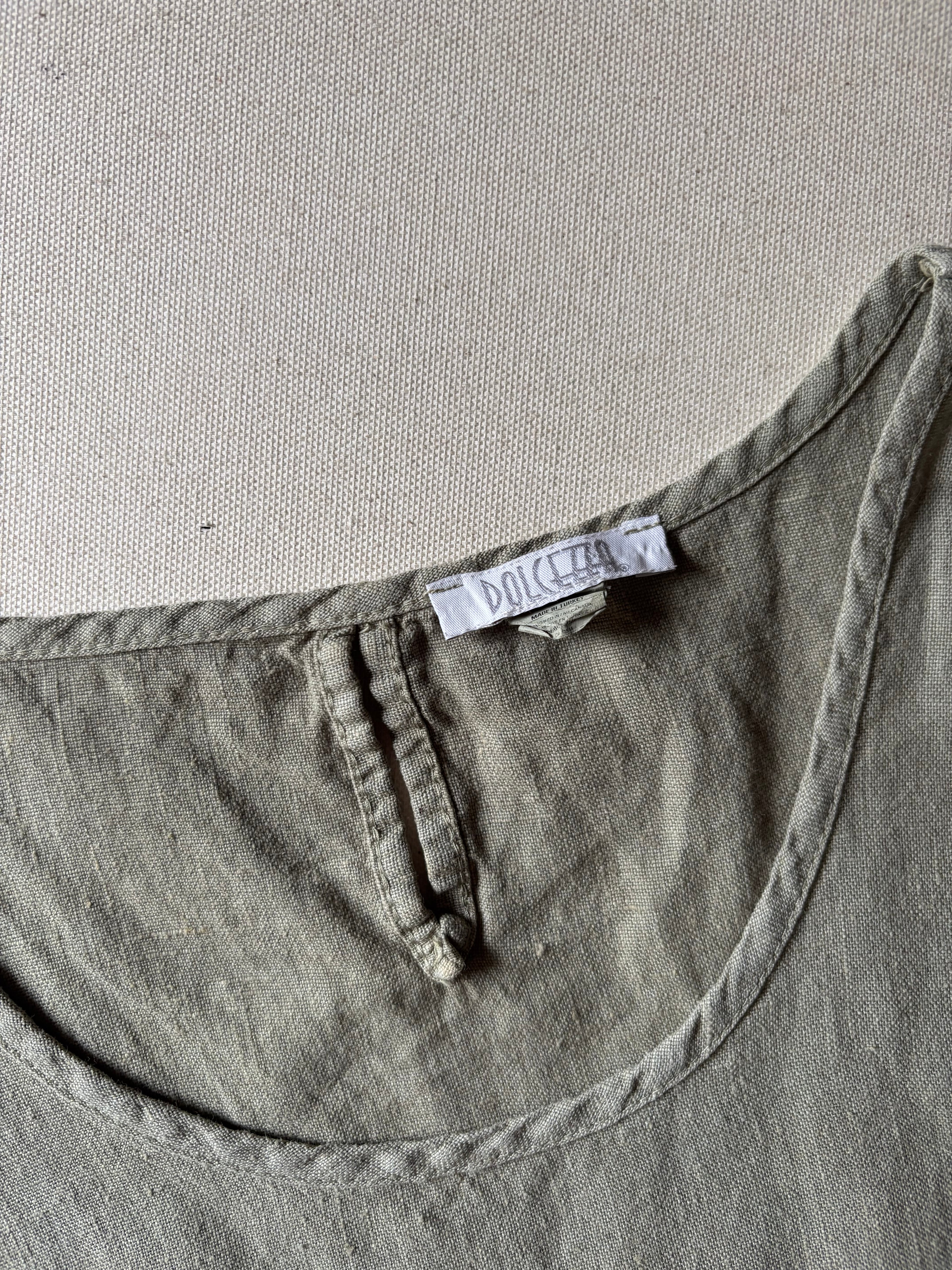 1990s Sage Linen Tank Top