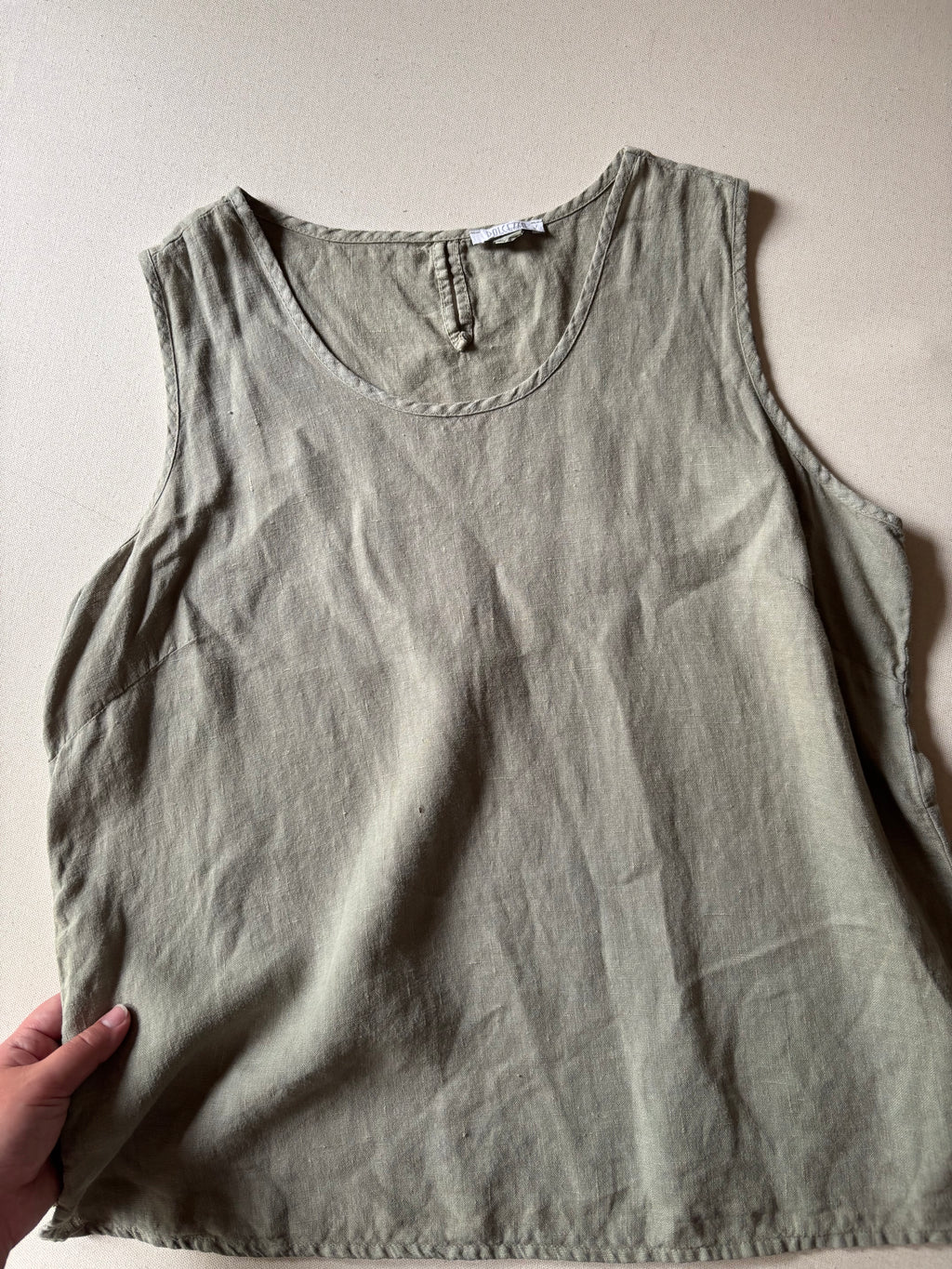 1990s Sage Linen Tank Top