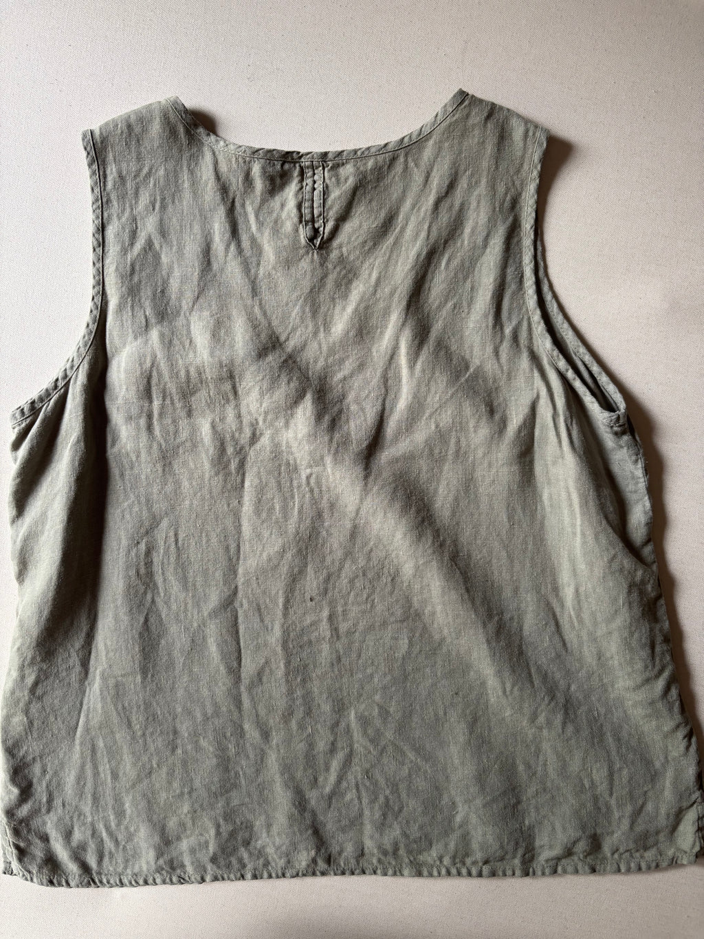 1990s Sage Linen Tank Top