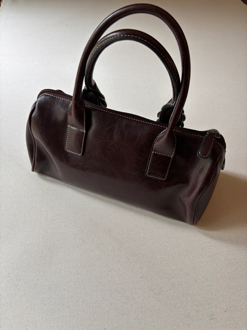 Y2K Brown Leather Tommy Bag