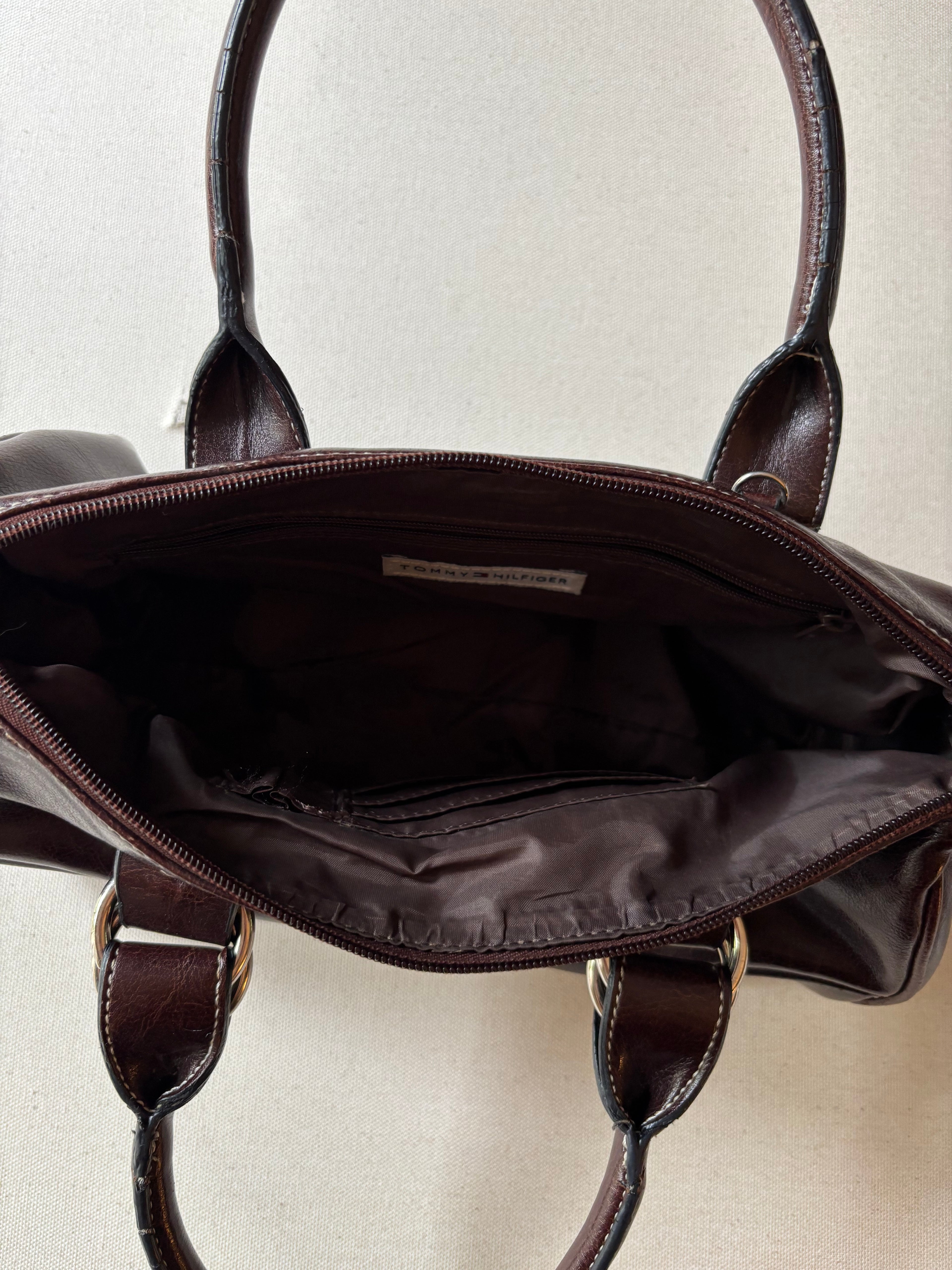 Y2K Brown Leather Tommy Bag
