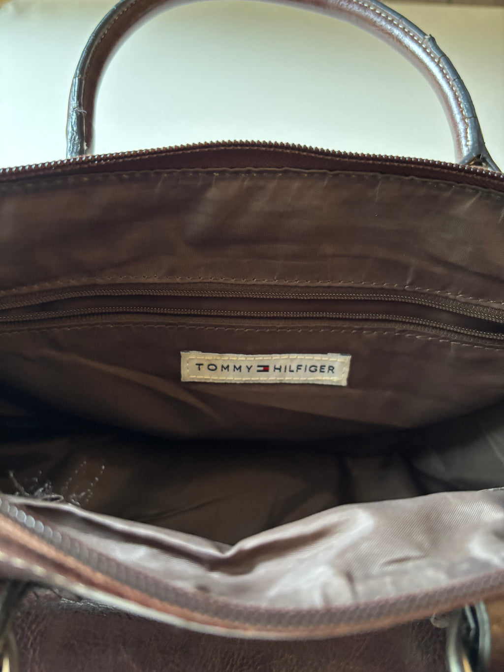 Y2K Brown Leather Tommy Bag