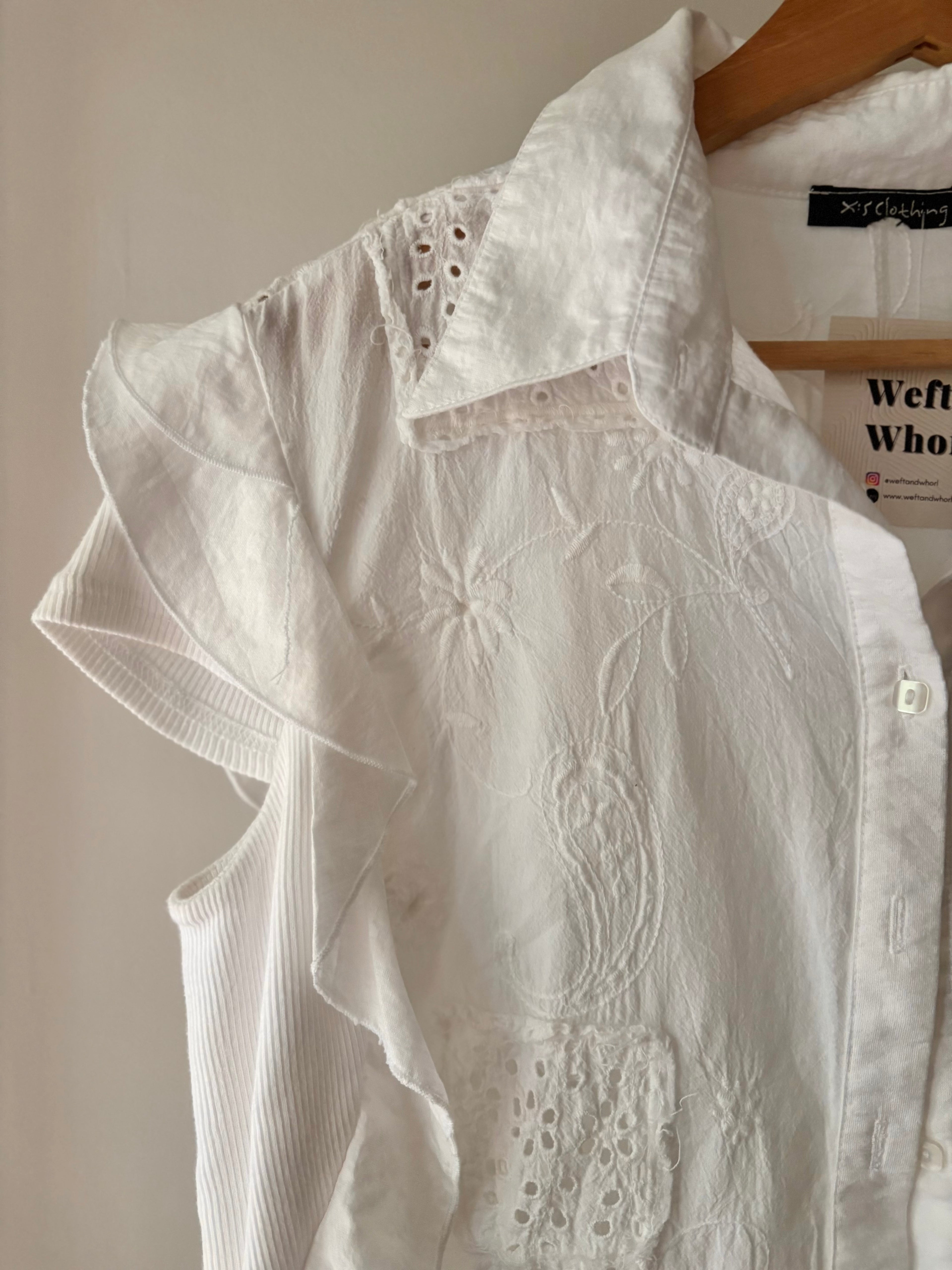 Y2K Cotton Floral Patchwork Top with Ruffles