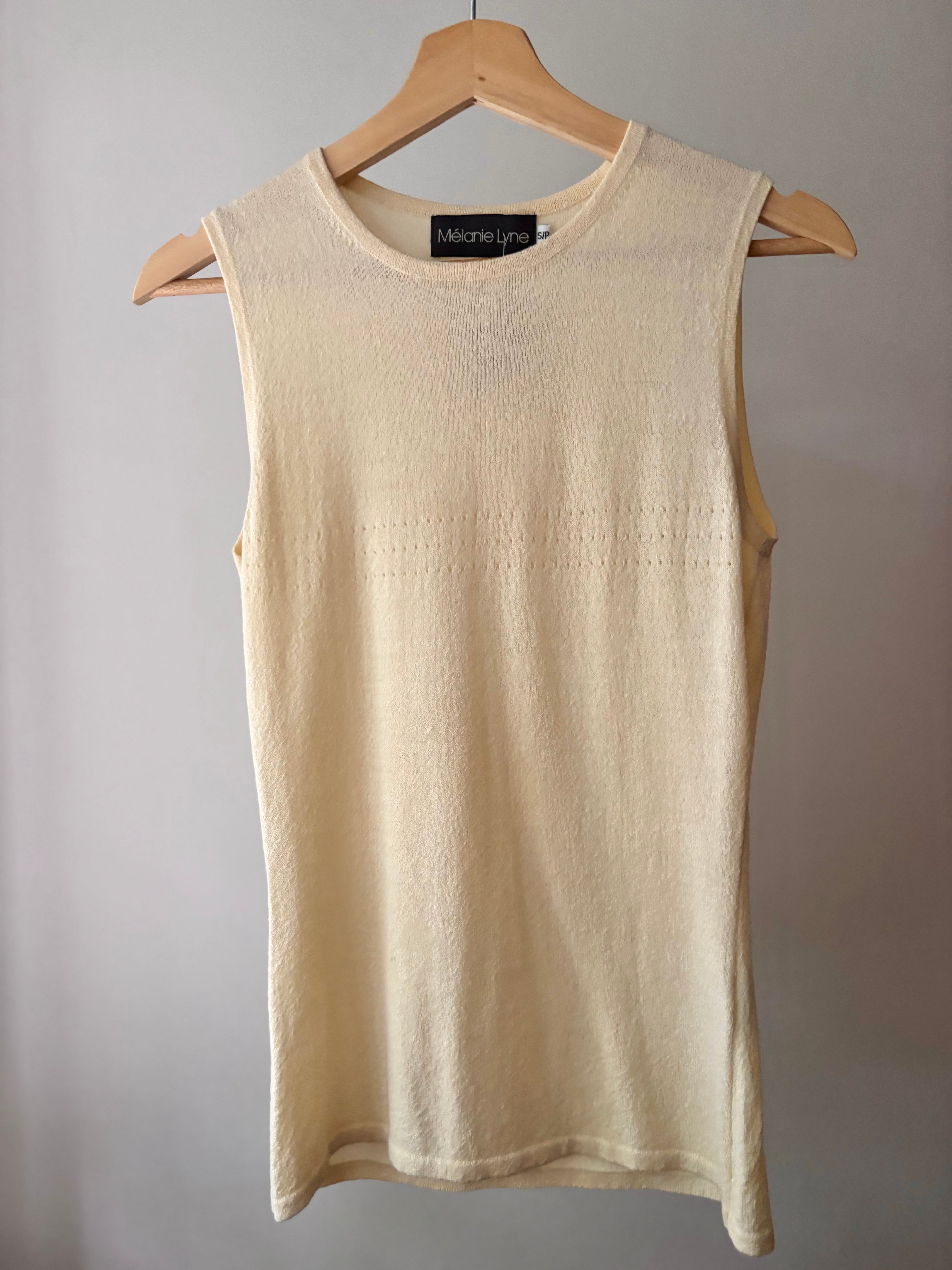 Y2K Light Knit Cream Tank Top