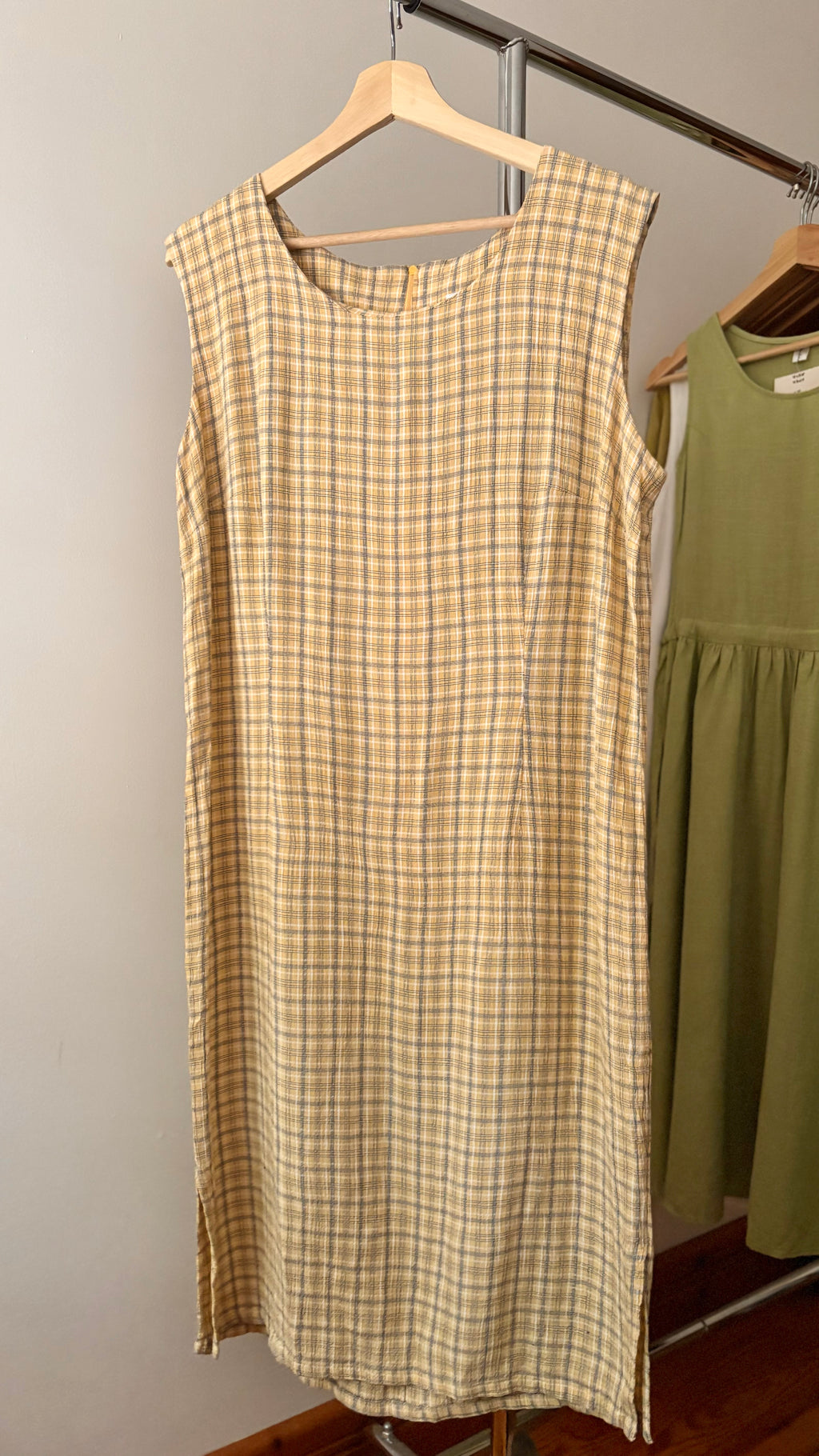 1990s Lightweight & Soft Yellow Plaid Dress